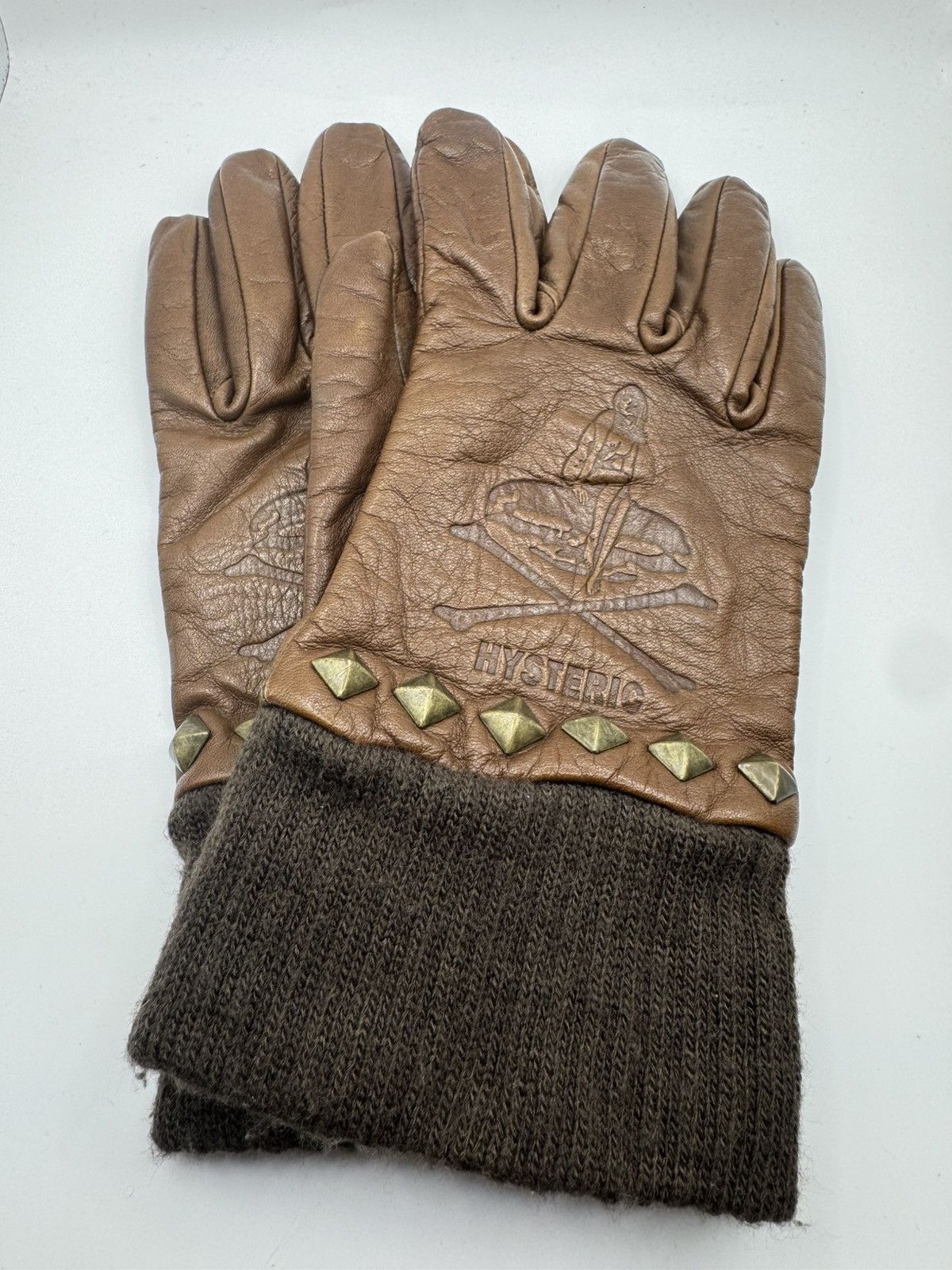 Hysteric Glamour Hysteric Glamour Brown Leather Gloves Size ONE SIZE - 1 Thumbnail
