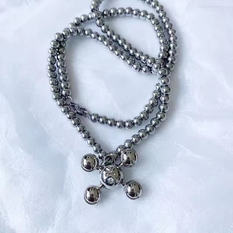 Jewelry Round Bead Chain Quadangle Ball Pendant Size ONE SIZE - 2 Thumbnail