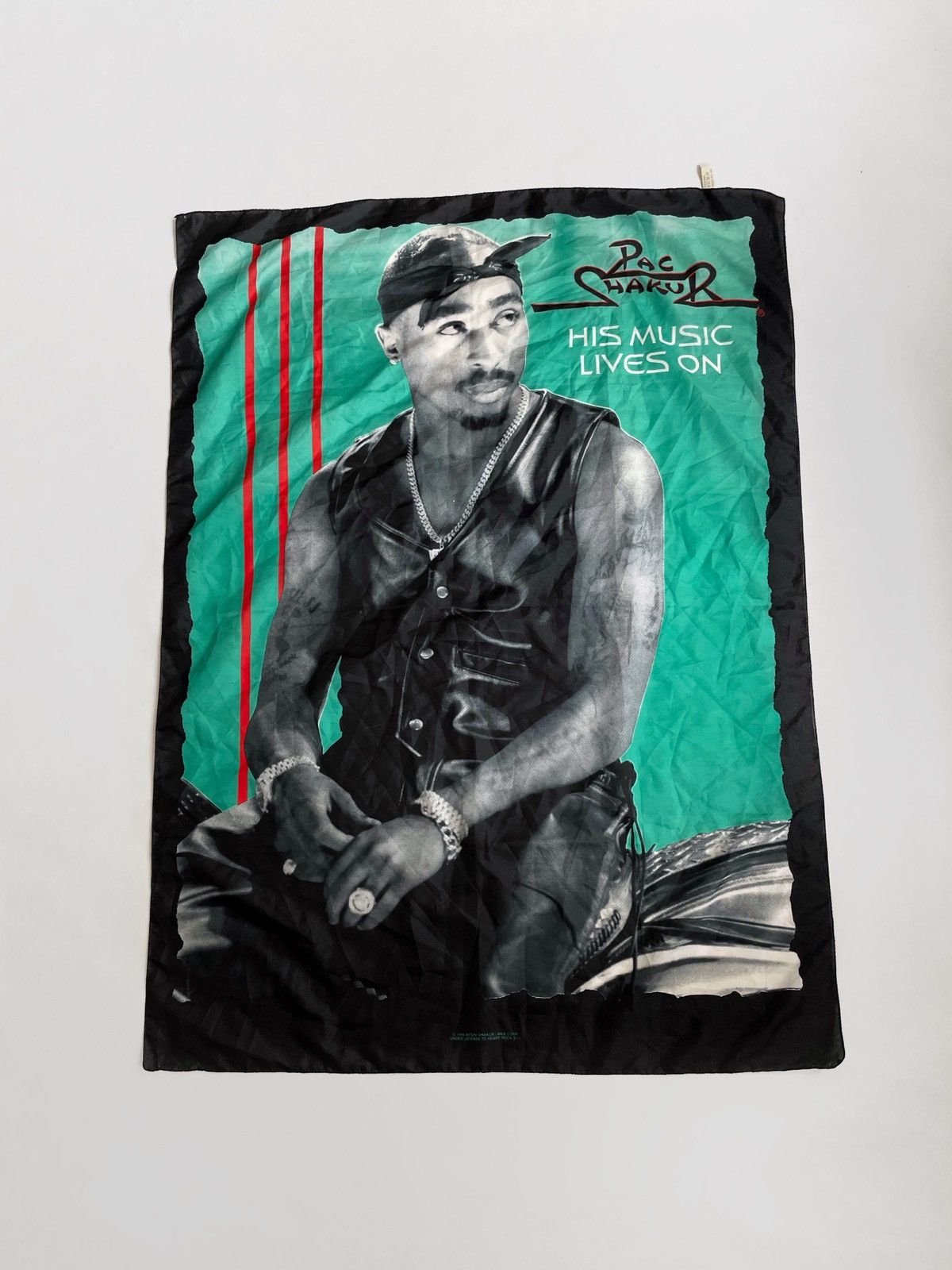 Vintage Vintage 2Pac Shakur scarf 1998 Size ONE SIZE - 2 Thumbnail