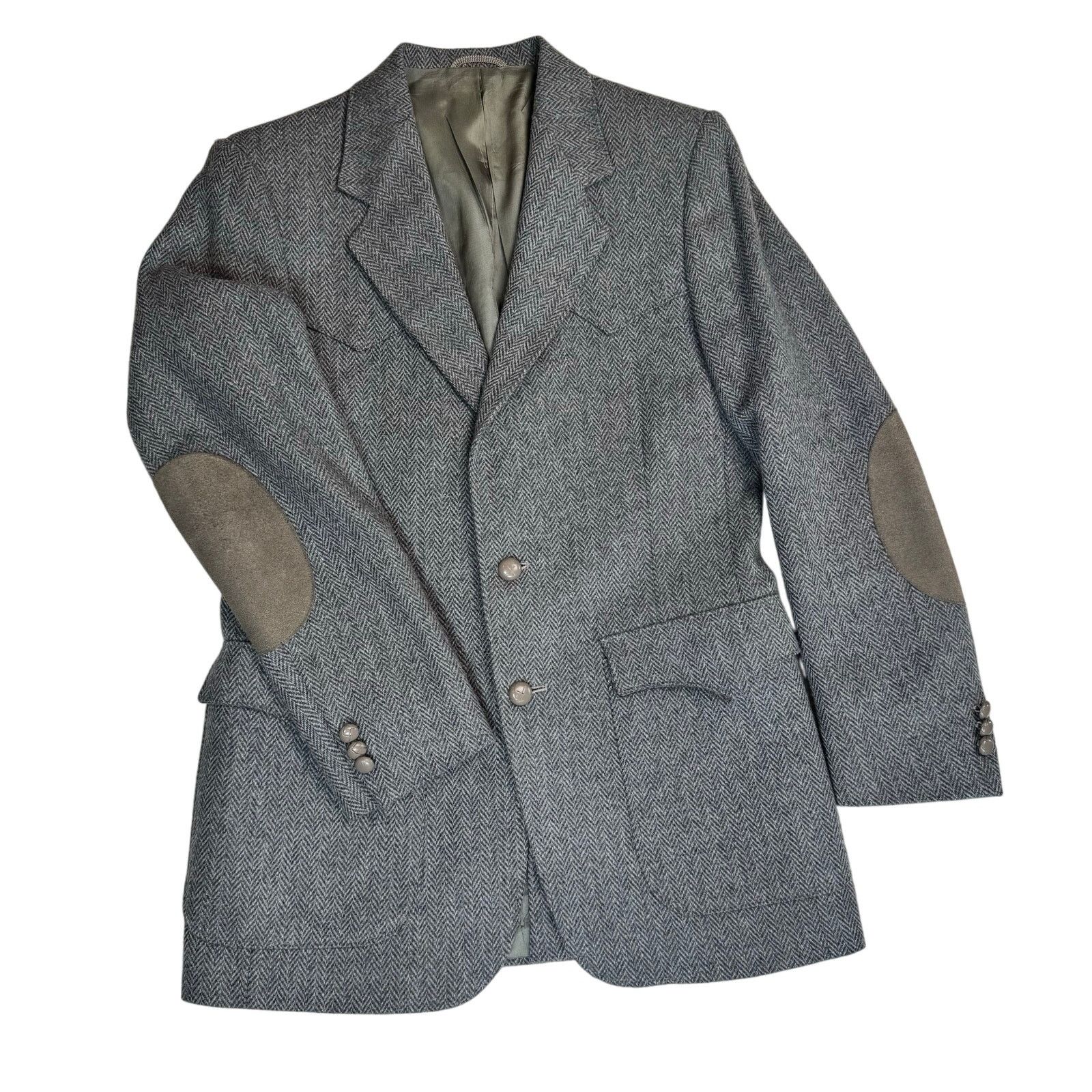 Wrangler vtg wrangler herringbone wool blazer 38r elbow patches Size US S / EU 44-46 / 1 - 2 Thumbnail
