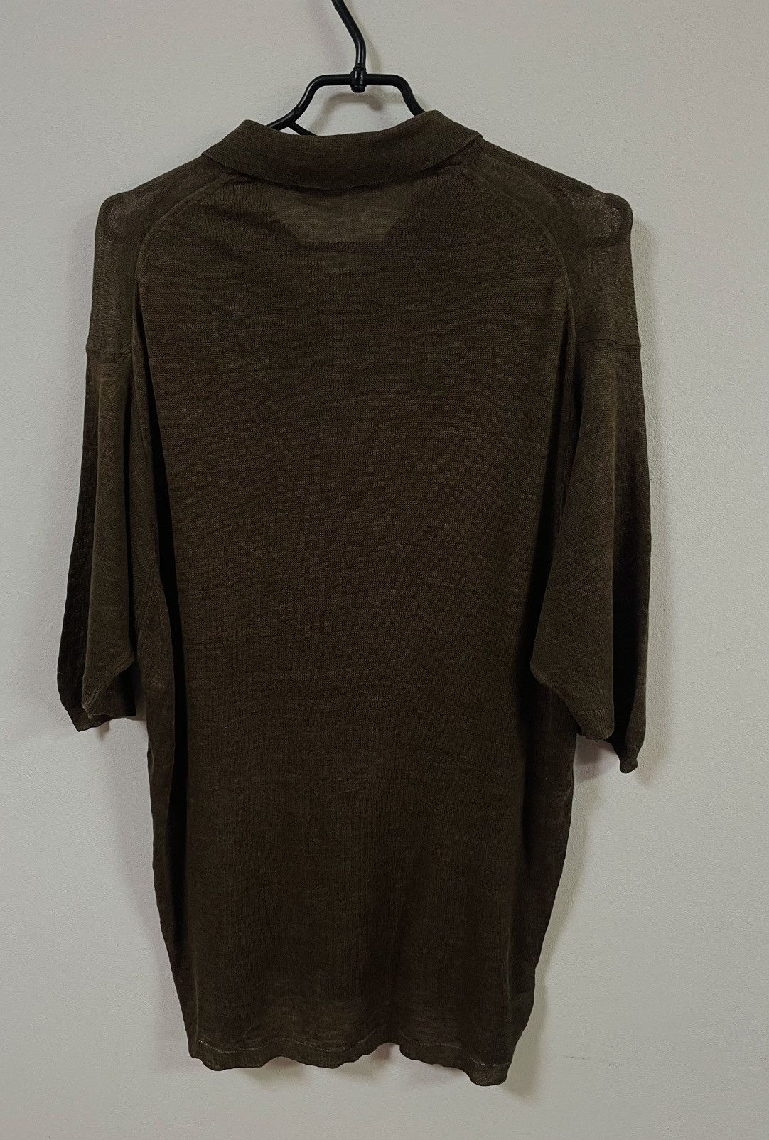 Aigner Men’s Linen Made in England Brown Polo T-Shirt Size M