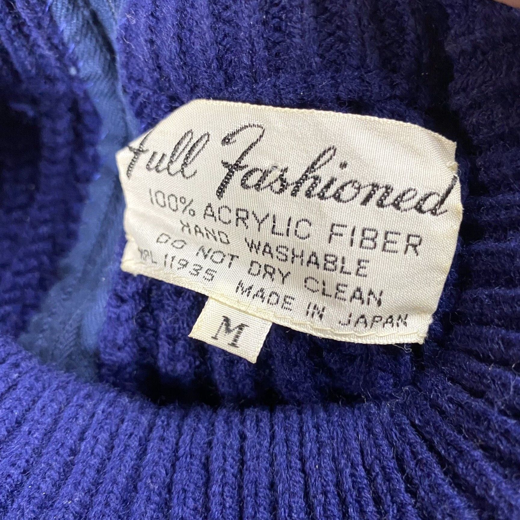 Vintage VINTAGE 1960s Full Fashioned Import Acrylic Sweater Made in Japan Zip Navy Blue Women's M/L Classic Everyday Size M / US 6-8 / IT 42-44 - 4 Thumbnail