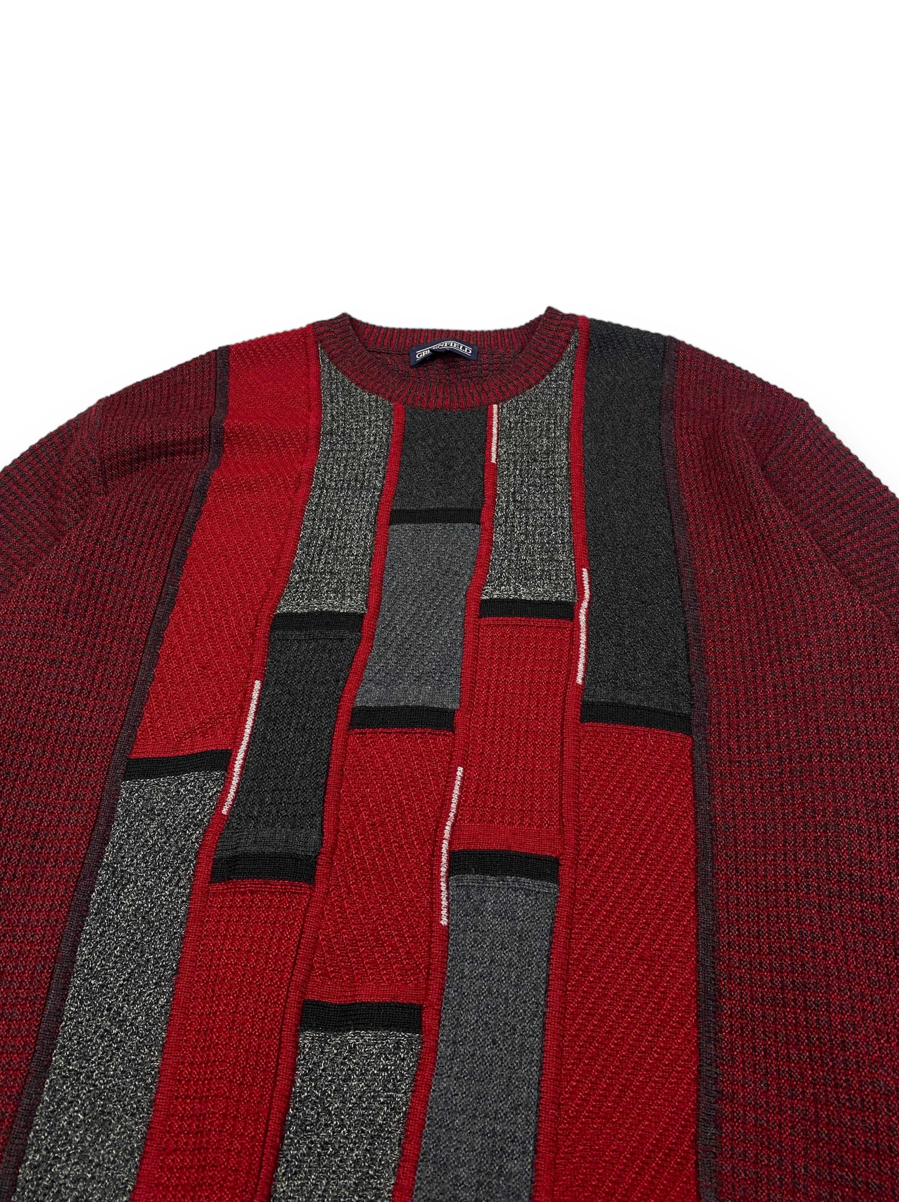 Vintage Vintage GREENFIELD Crimson Knitted Carpet Print Sweater M637 Size US L / EU 52-54 / 3 - 4 Thumbnail