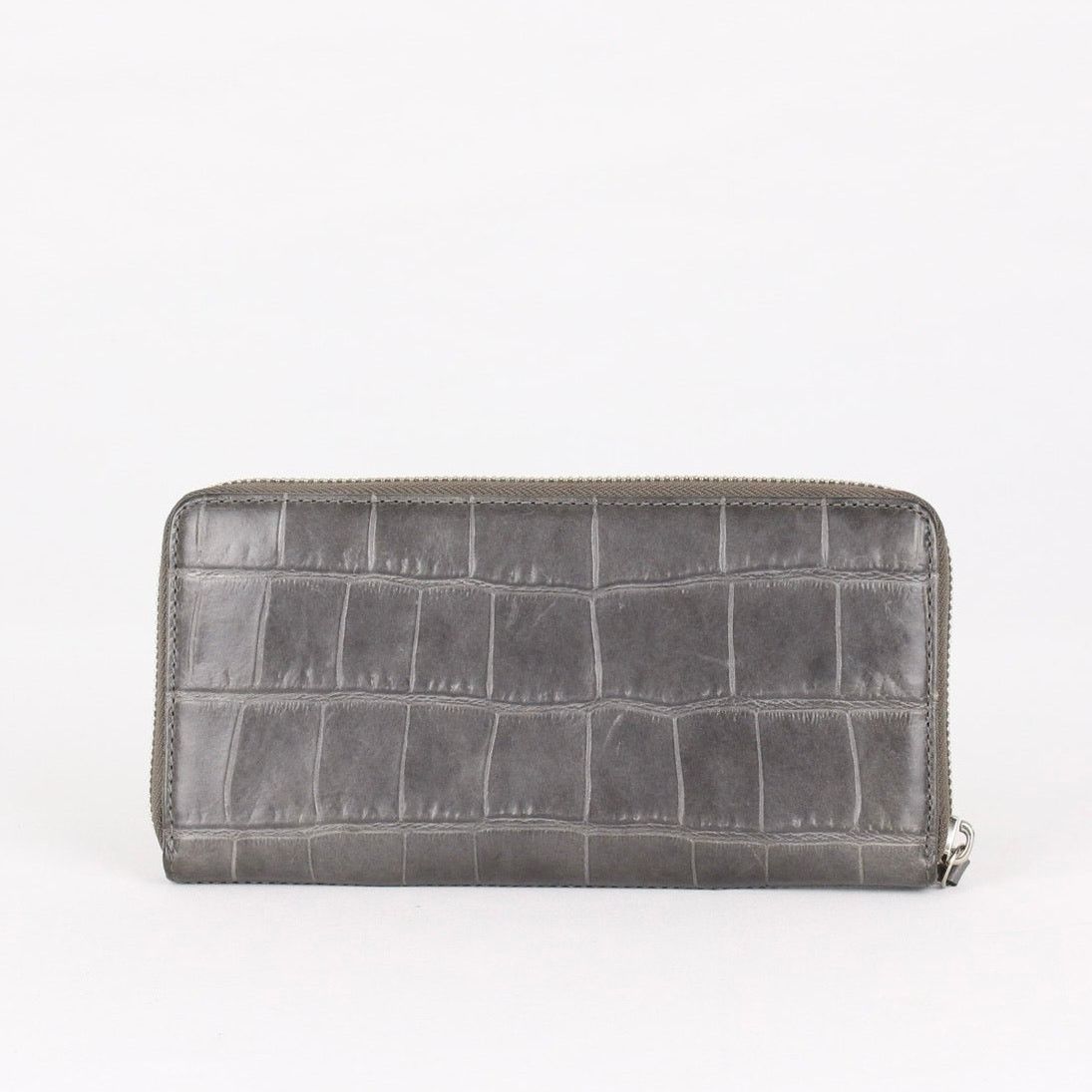 Coach Coach Gray Croc Zip Wallet – Gold Logo, Leather Organizer Size ONE SIZE - 2 Thumbnail
