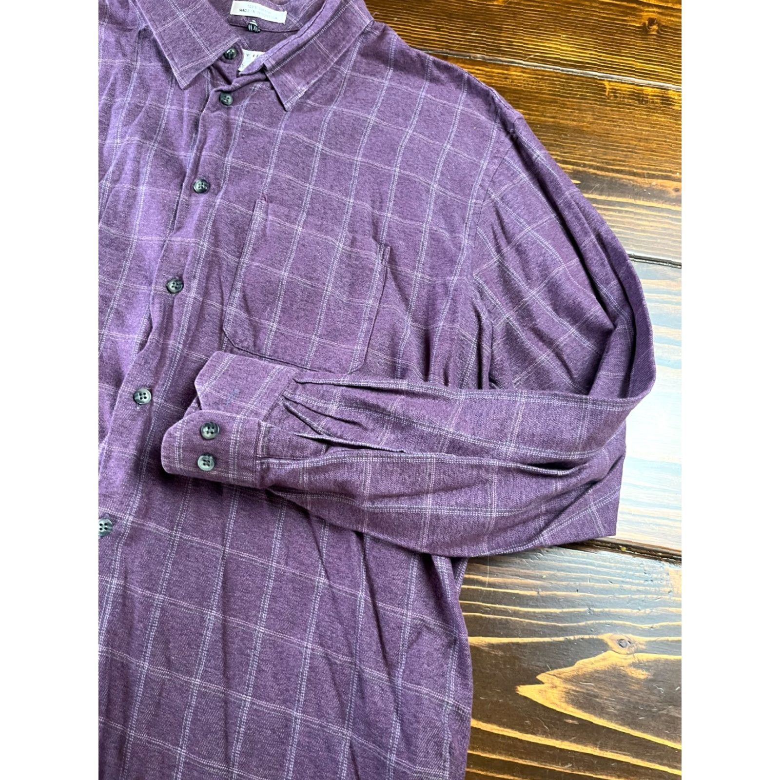 Geoffrey Beene Geoffrey Beene Shirt Men's XL 17-17.5 Purple Plaid Button Up Size US XL / EU 56 / 4 - 4 Thumbnail
