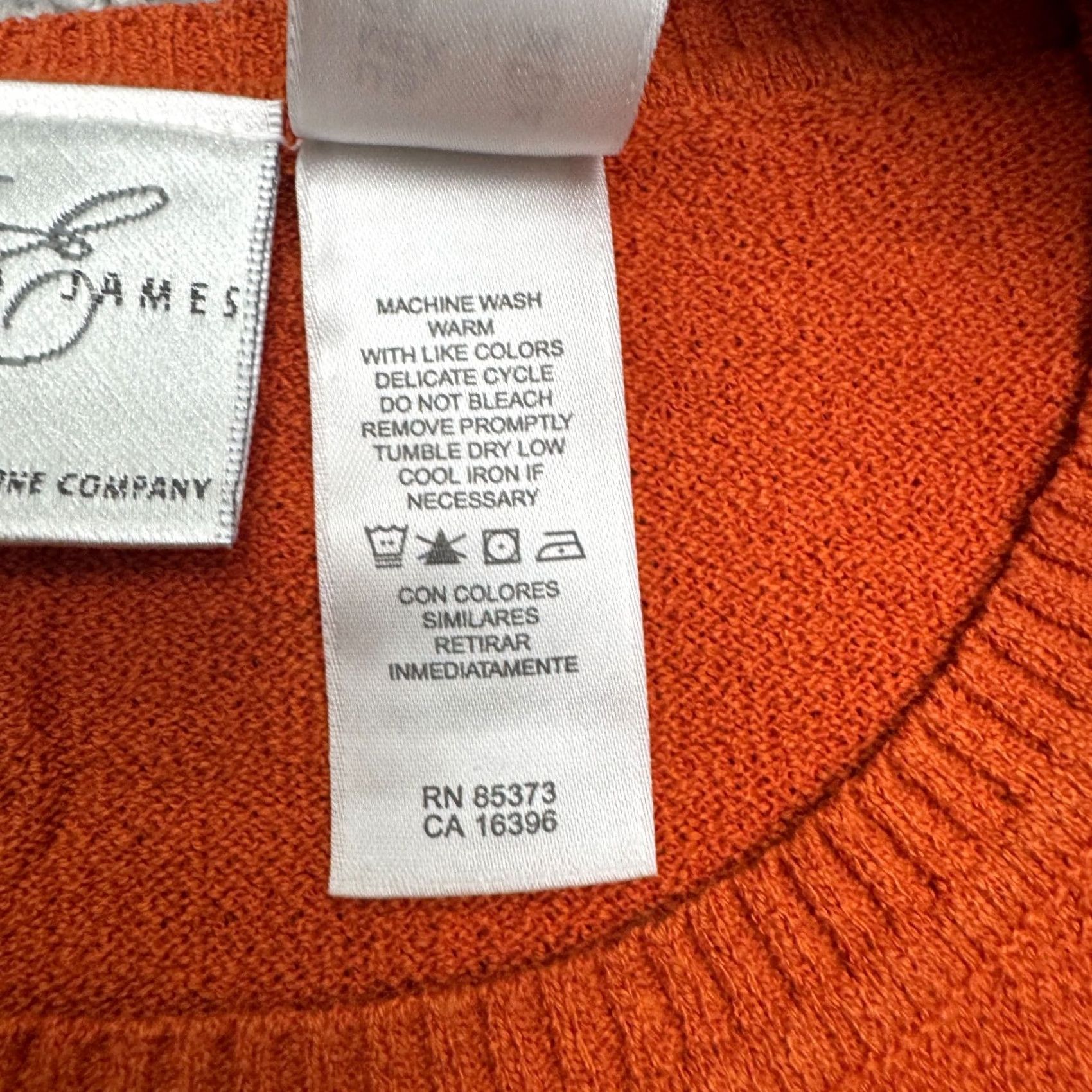 Liz Claiborne Liz Claiborne Short Sleeve Crew Neck Knit Sweater Womens XL Orange Pullover, All Seasons, Casual Size XL / US 12-14 / IT 48-50 - 5 Thumbnail