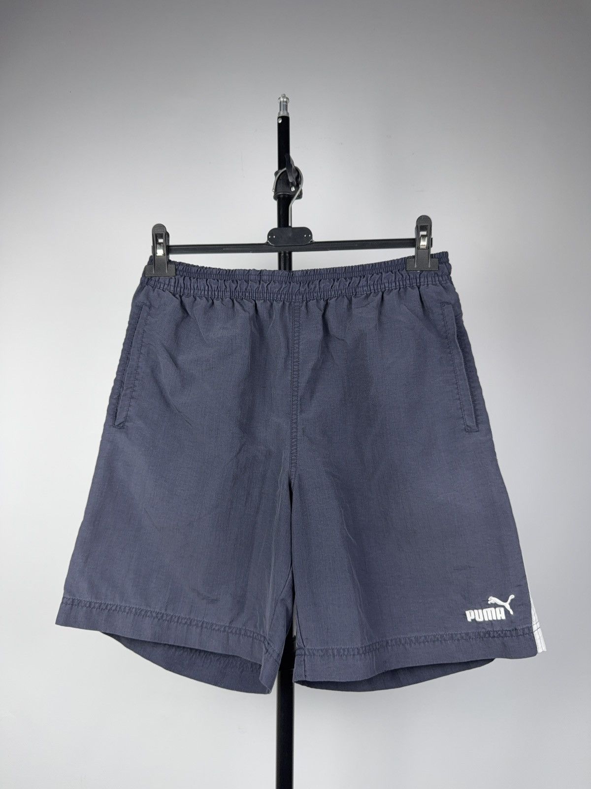 Puma Vintage 90s Retro Puma Navy Athletic Shorts S Mesh Lined Size US 30 / EU 46 - 1 Thumbnail