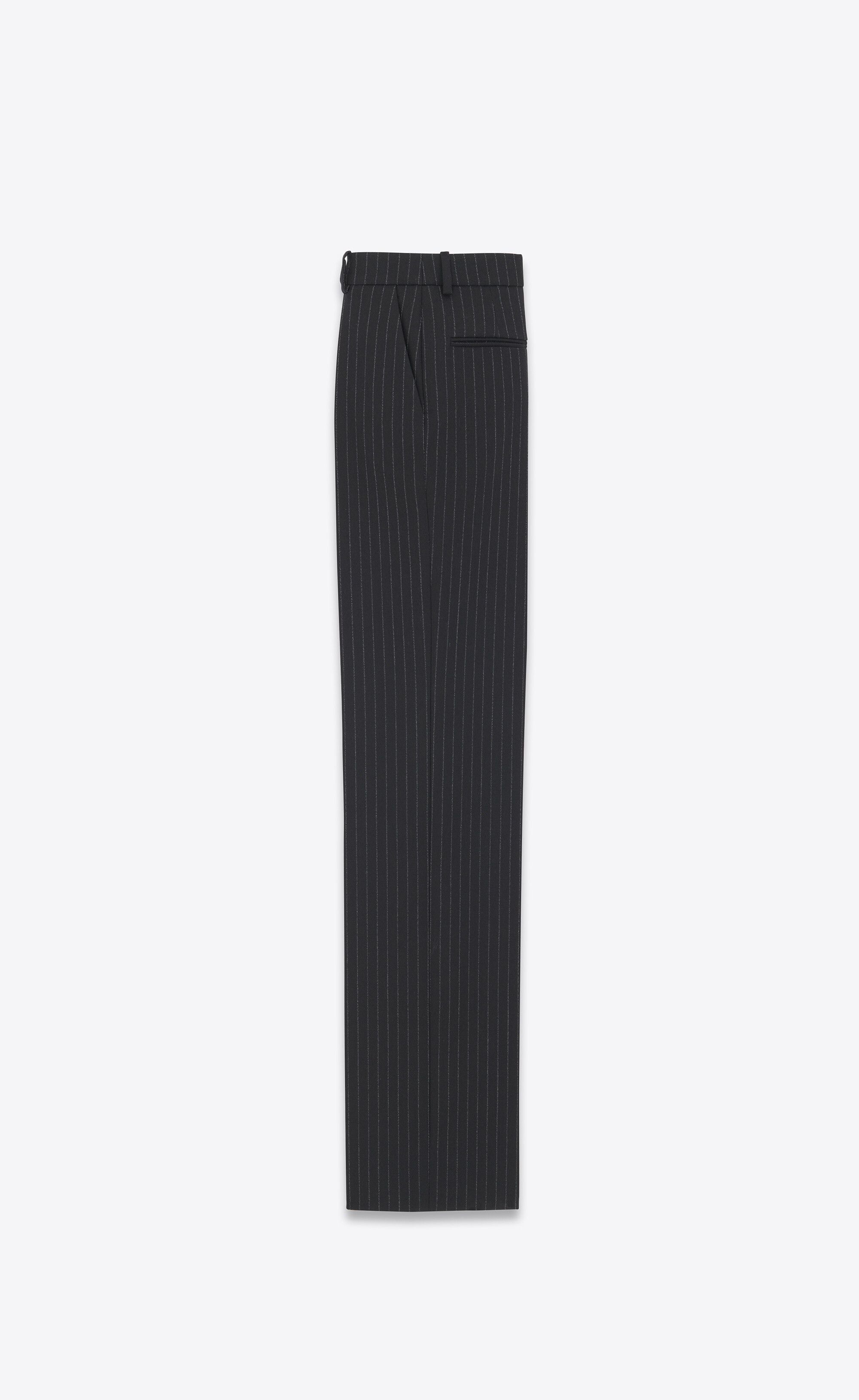 Saint Laurent Paris o1s1wg111124 Tailored Pants Rive Gauche Striped Flannel Size 25" / US 0 / IT 36 - 2 Thumbnail