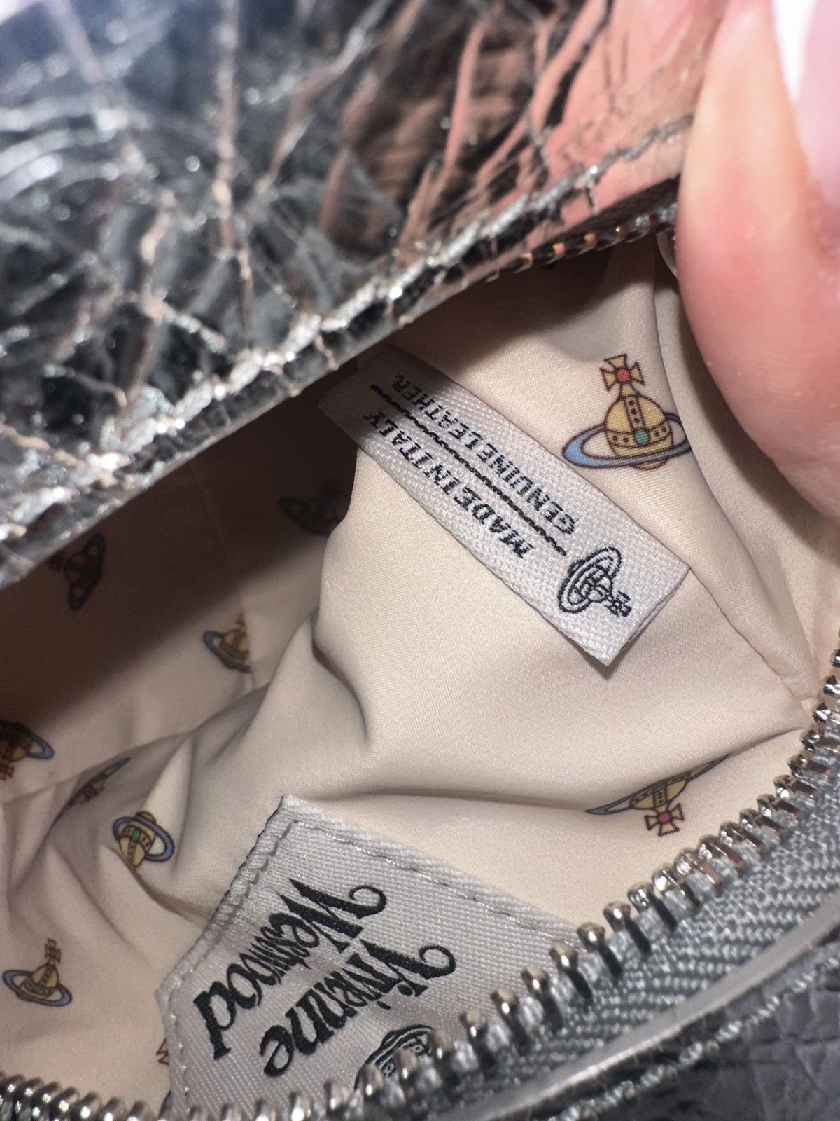 Vivienne Westwood MINI YASMINE - HANDBAG - SILVER Size ONE SIZE - 9 Thumbnail