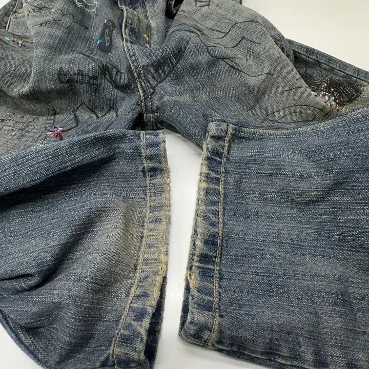 Balenciaga Balenciaga SS23 Graffiti Print Loose Jeans 0079-2507 Size US 27 - 9 Thumbnail