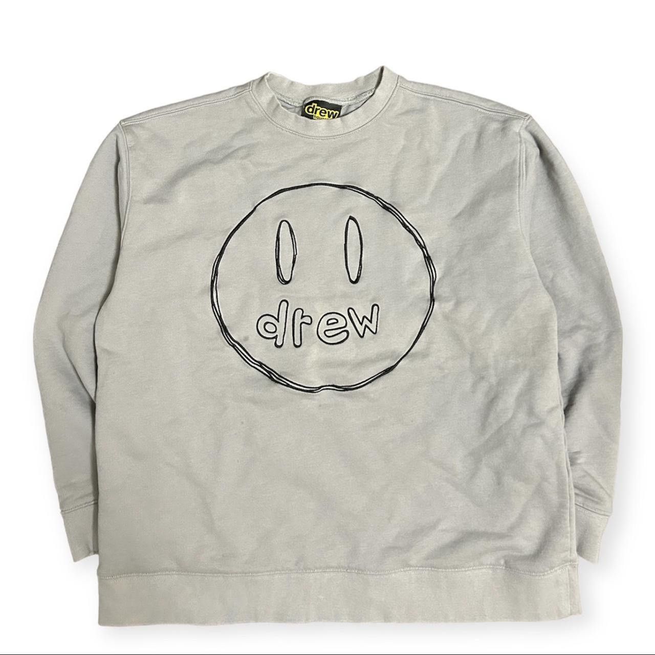 image of Drew House Sketch Mascot Embroidered Crewneck in Grey, Men's (Size Large)