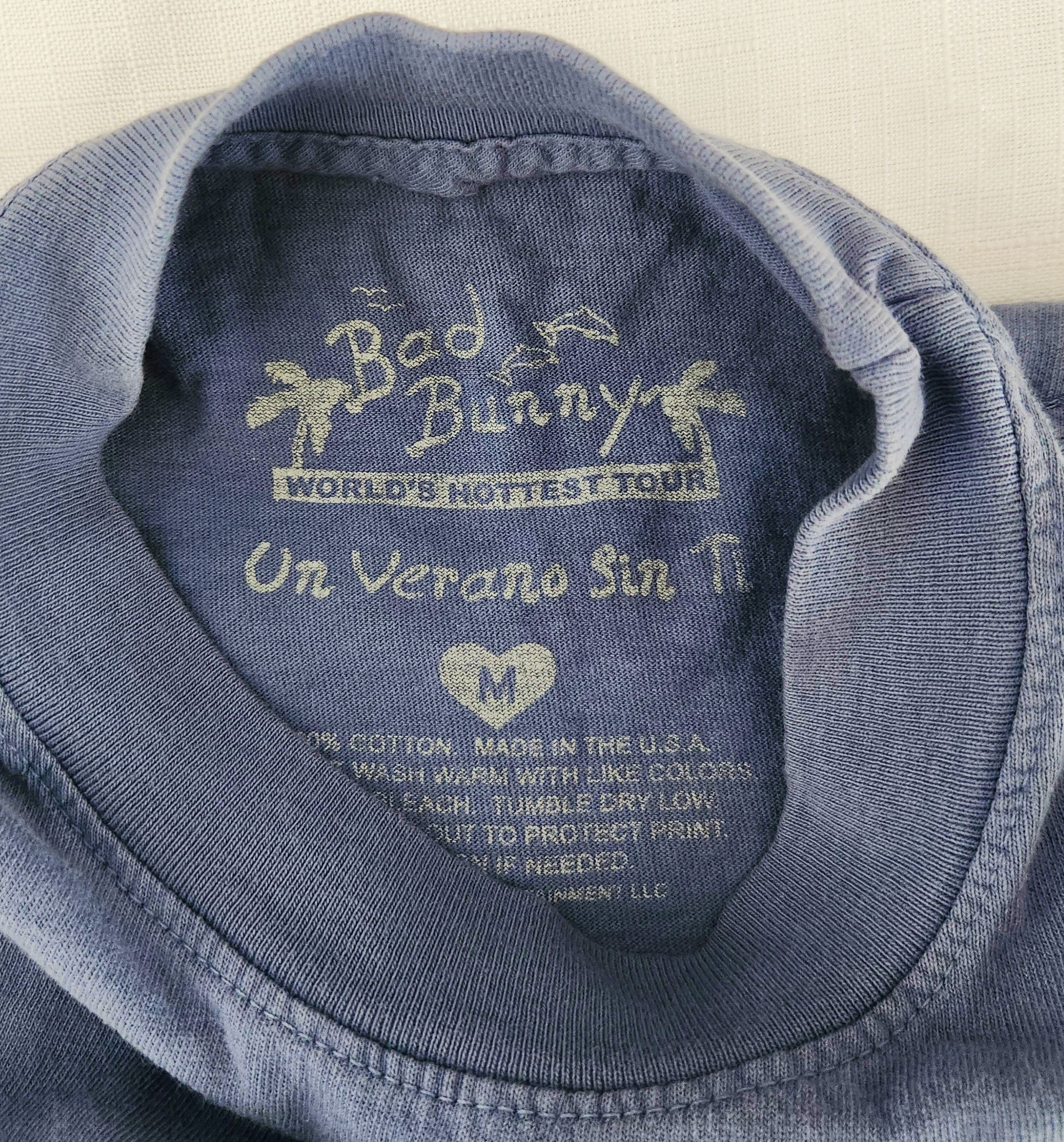 Band Tees Bad Bunny Un Verano Sin Ti Safari Blue Tee World's Hottest Size US M / EU 48-50 / 2 - 6 Thumbnail