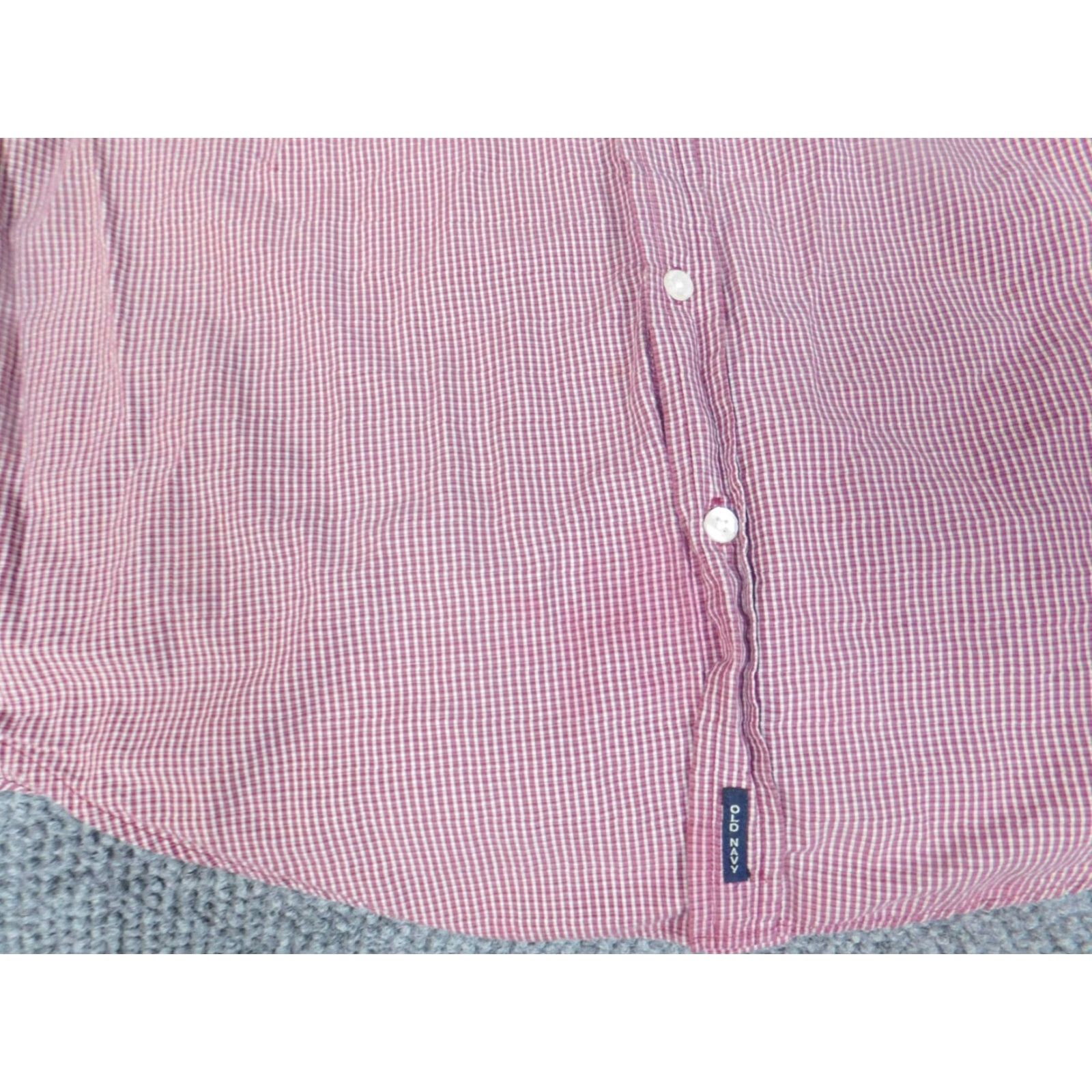 Old Navy Old Navy Womens Button-Up Shirt 16 Red Plaid Long Sleeve Crew Neck Cotton Down Button Front Casual Womens Regular Fit Size XXL / US 16-18 / IT 52-54 - 6 Thumbnail