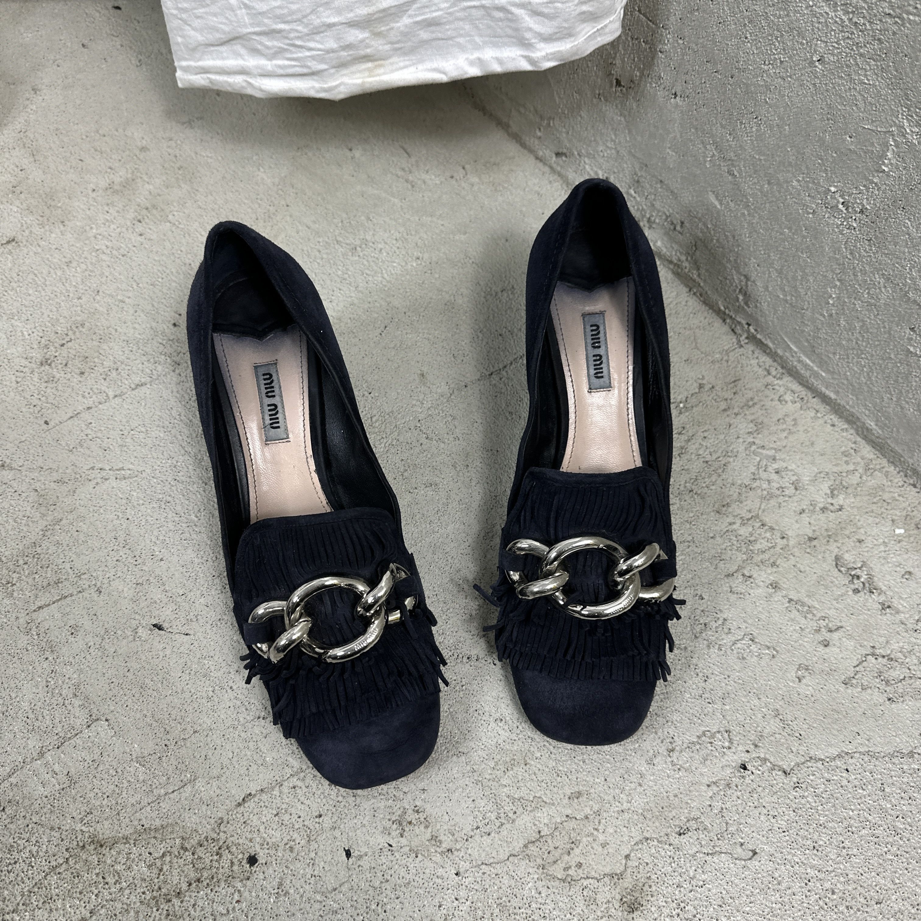 Miu Miu × Vintage Vintage Miu Miu Velvet Heeled Loafers Boots Size US 9 / IT 39 - 3 Thumbnail