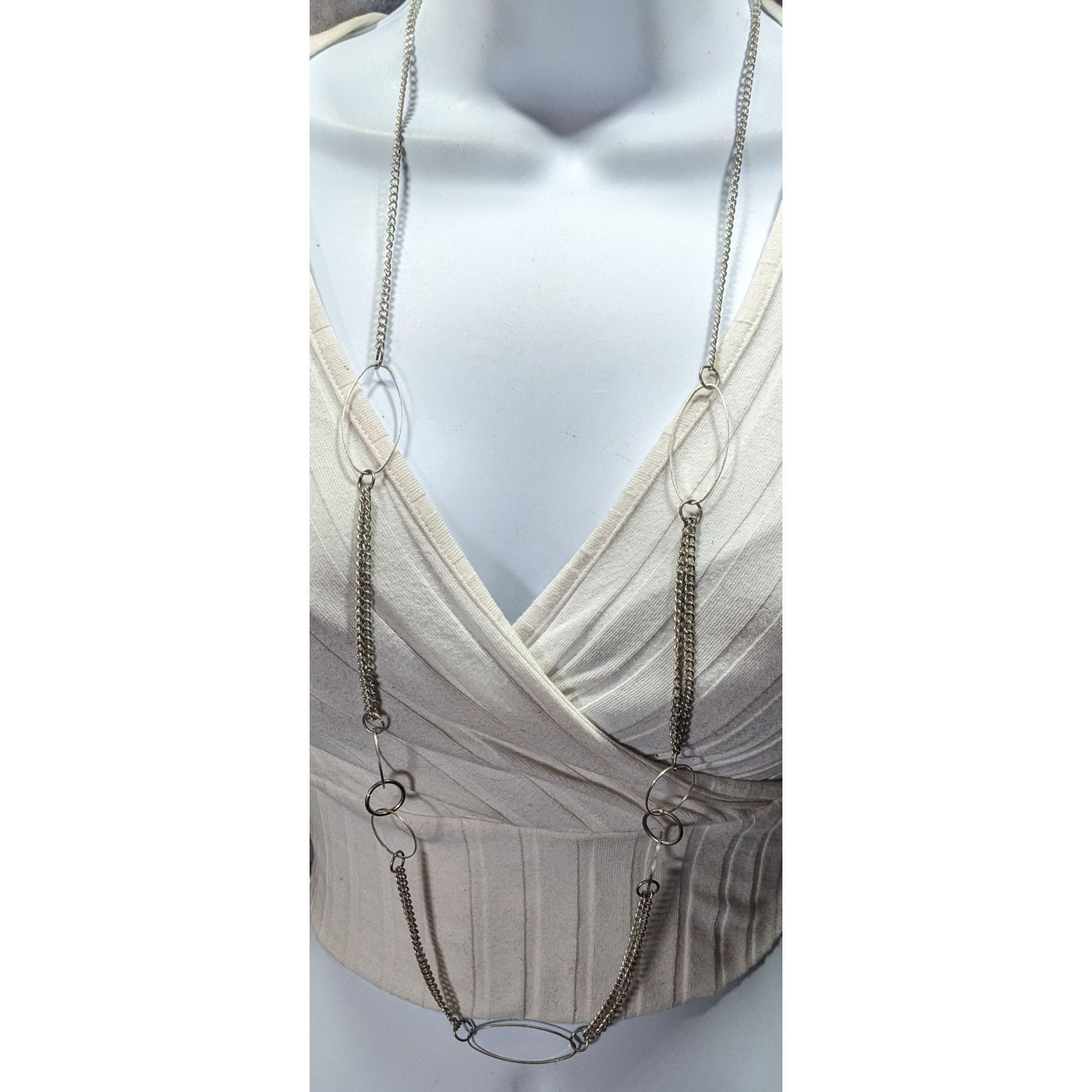 Other Open Link Silver Tone Layered Chain Necklace Size ONE SIZE - 2 Thumbnail