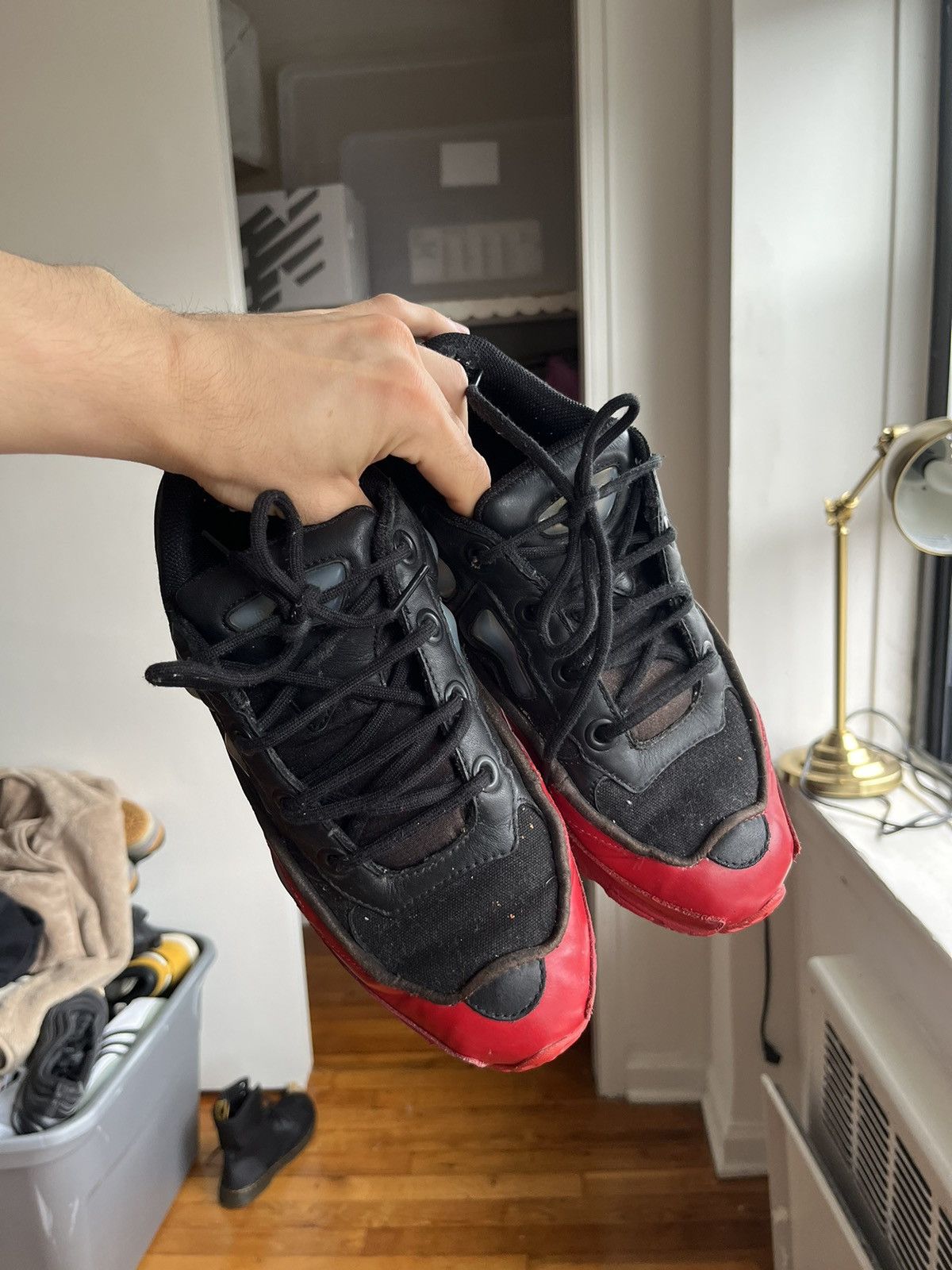 Raf by Raf Simons Adidas by RAF Simons Ozweego 3 Burgundy Red and black Size US 7 / EU 40 - 2 Thumbnail