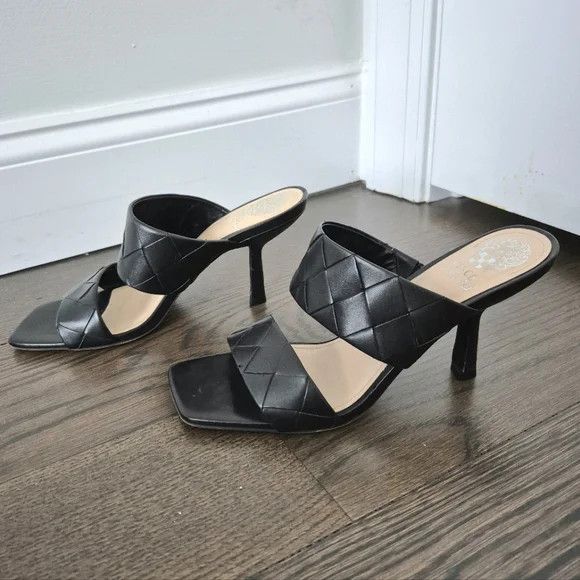 Vince Camuto Candiala Leather Heeled Slides Size US 9.5 / IT 39.5 - 8 Thumbnail