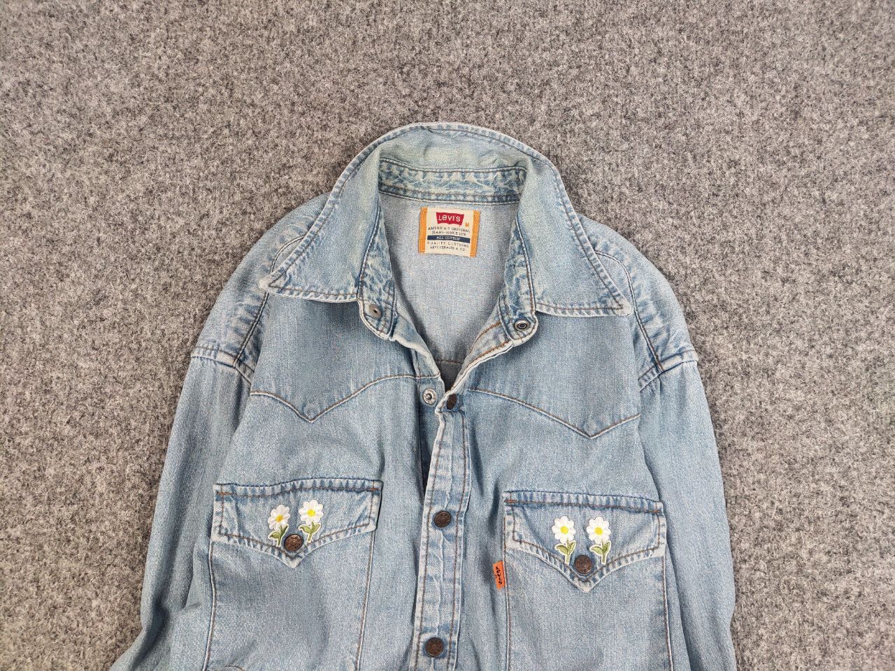 Levi's Vintage 90's Levis Orange Tab denim Classic Buttons Shirt Size US M / EU 48-50 / 2 - 1 Thumbnail