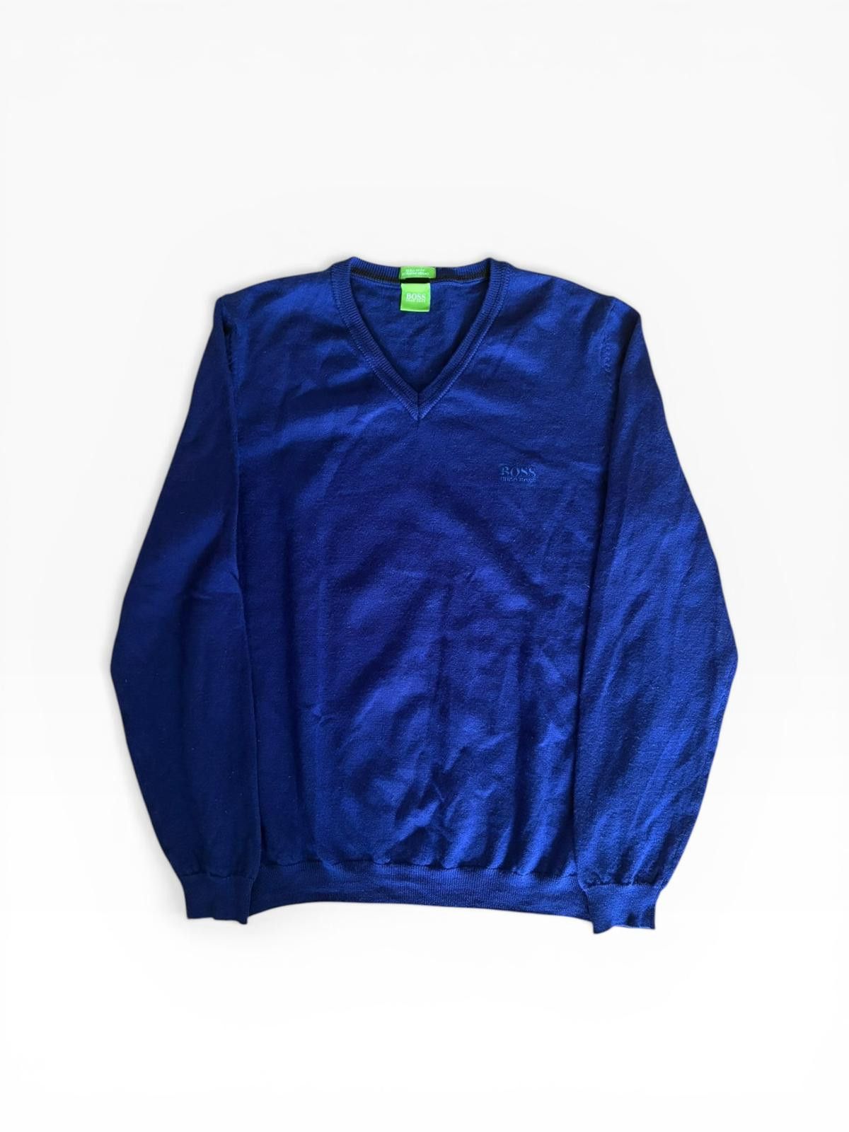 Hugo Boss Hugo Boss Green Label Navy Merino V-Neck Sweater Size M Size US M / EU 48-50 / 2 - 1 Thumbnail
