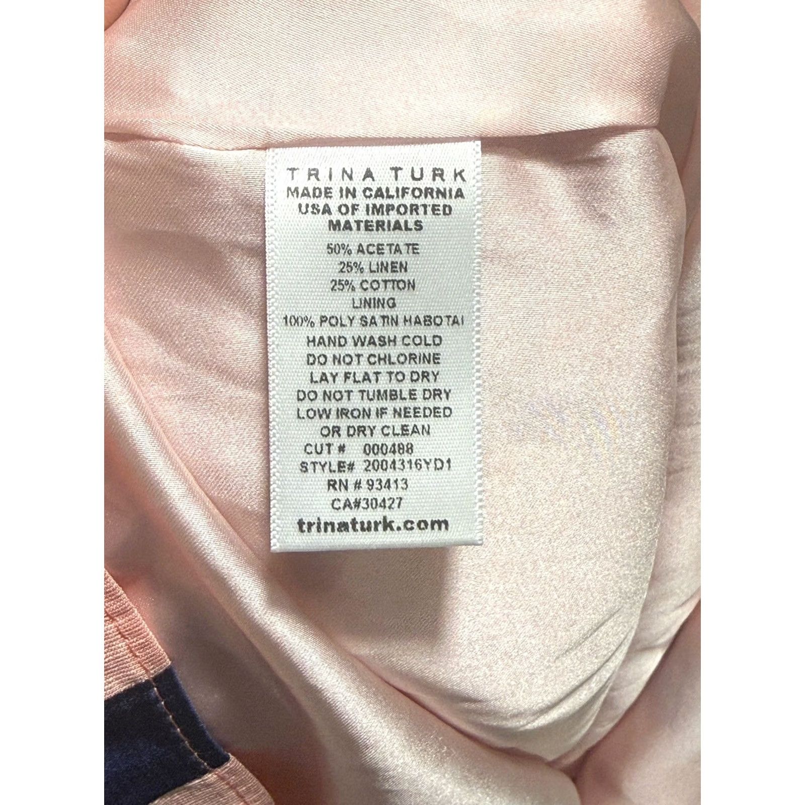 Trina Turk Trina Turk Dress Womens 6 Pink Italian Cabana Striped Linen Blend Off The Shoulder Size M / US 6-8 / IT 42-44 - 7 Thumbnail