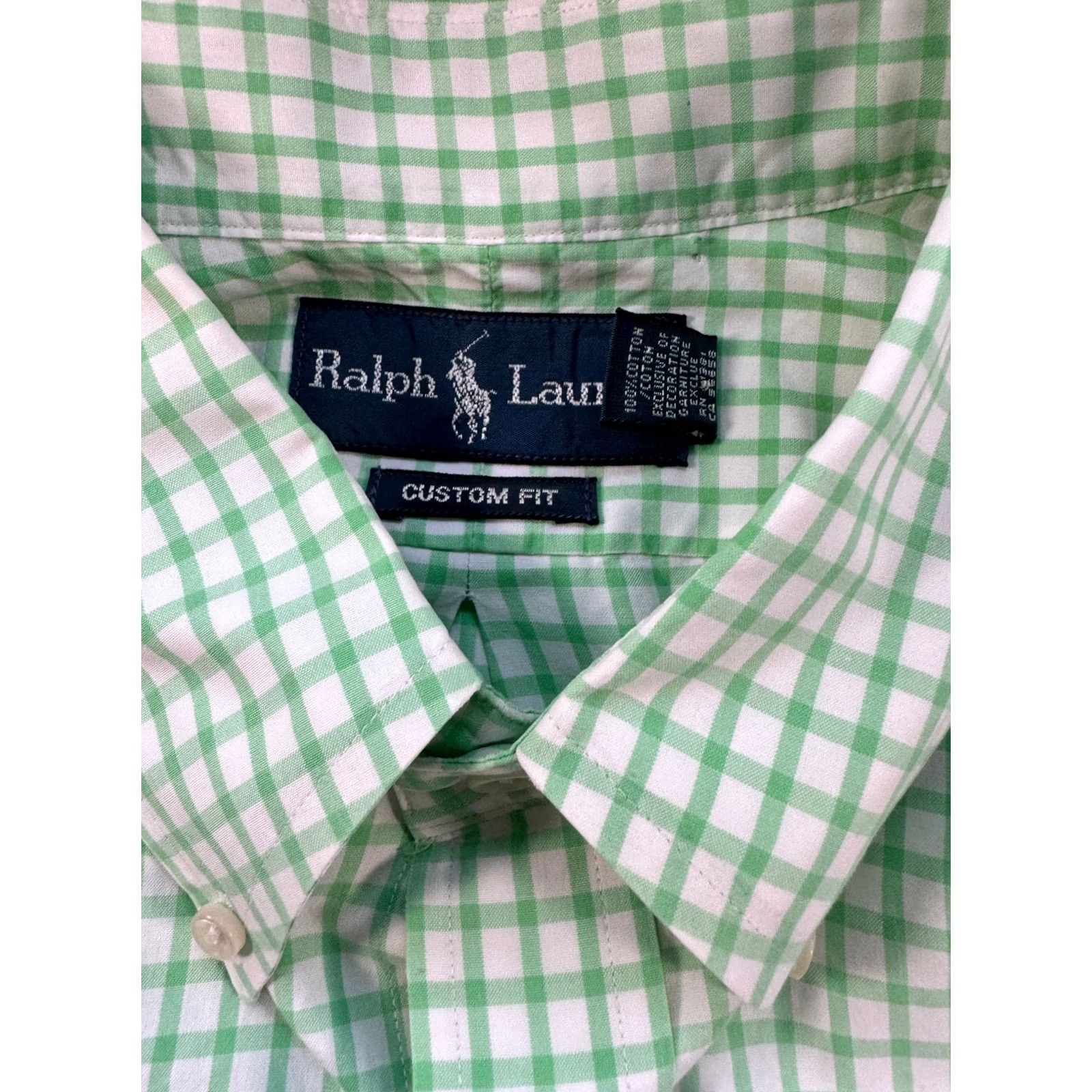 Ralph Lauren Ralph Lauren Long Sleeve Button Up Mens Large Green Check Shirt Cotton 2124 Size US L / EU 52-54 / 3 - 2 Thumbnail