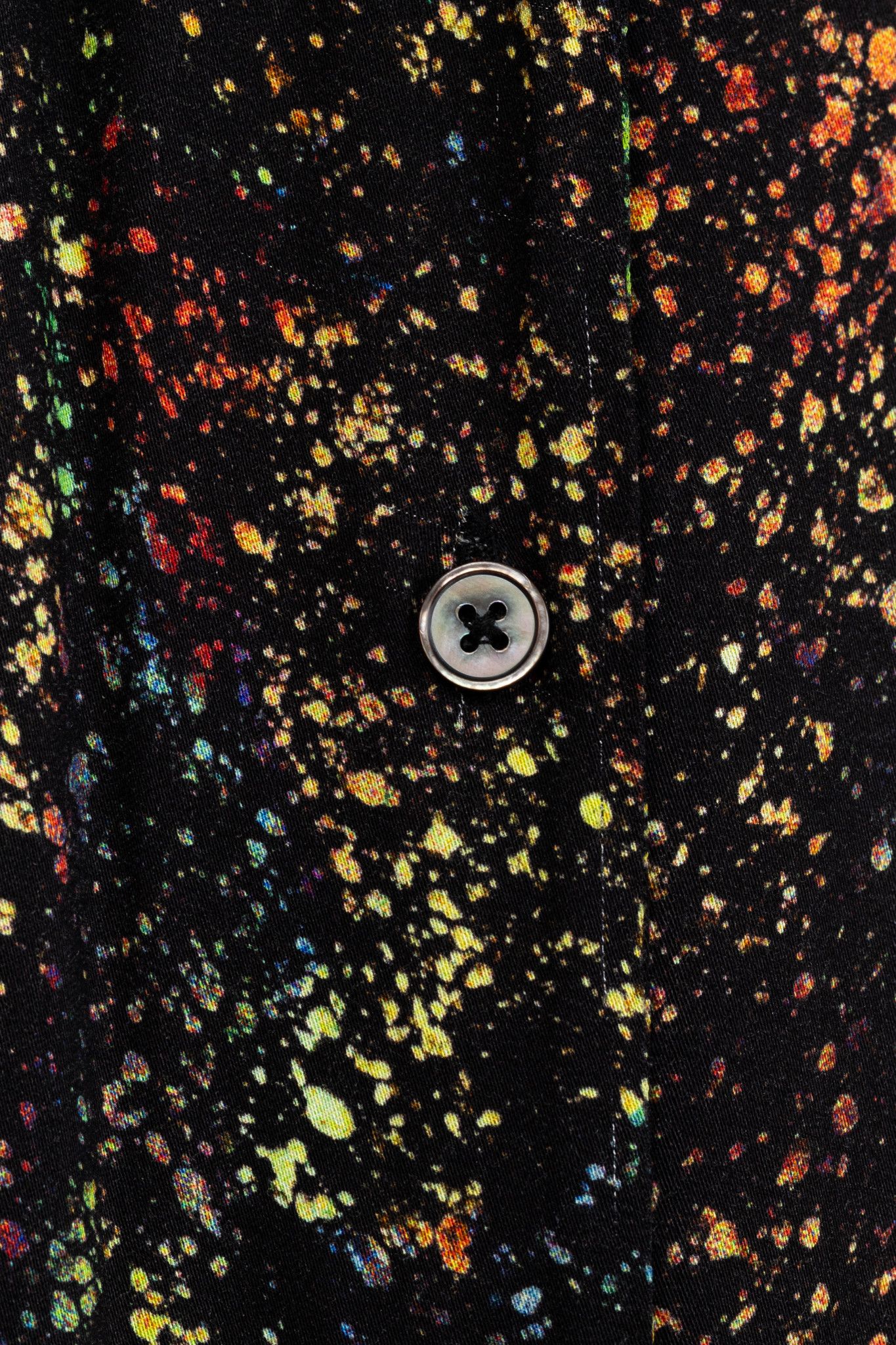 Paul Smith PS Paul Smith Black Paint-Splatter Button-Front Midi Dress Size S / US 4 / IT 40 - 8 Thumbnail