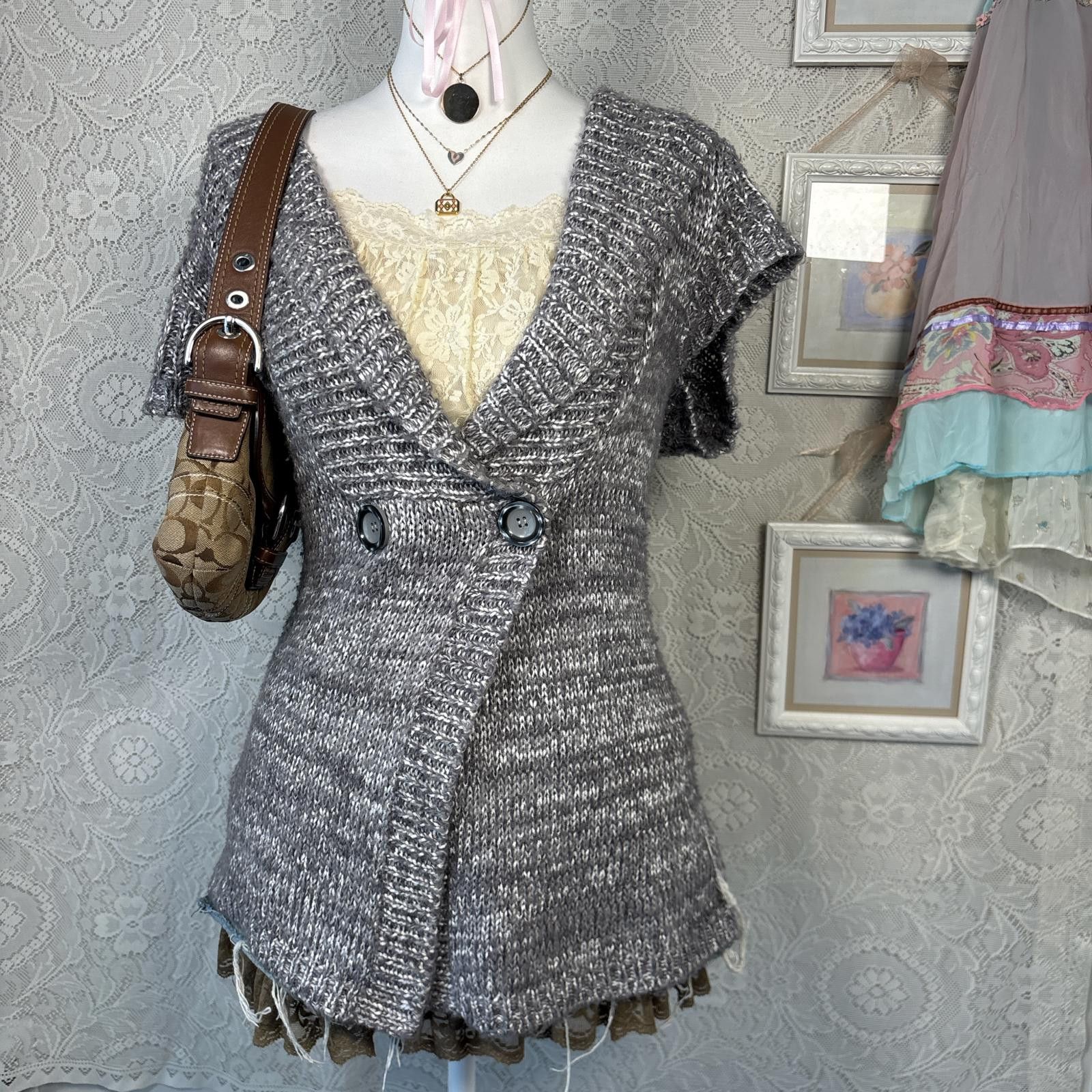Cartoon Network vintage cozy gray baby doll sweater dress Size S / US 4 / IT 40 - 2 Thumbnail