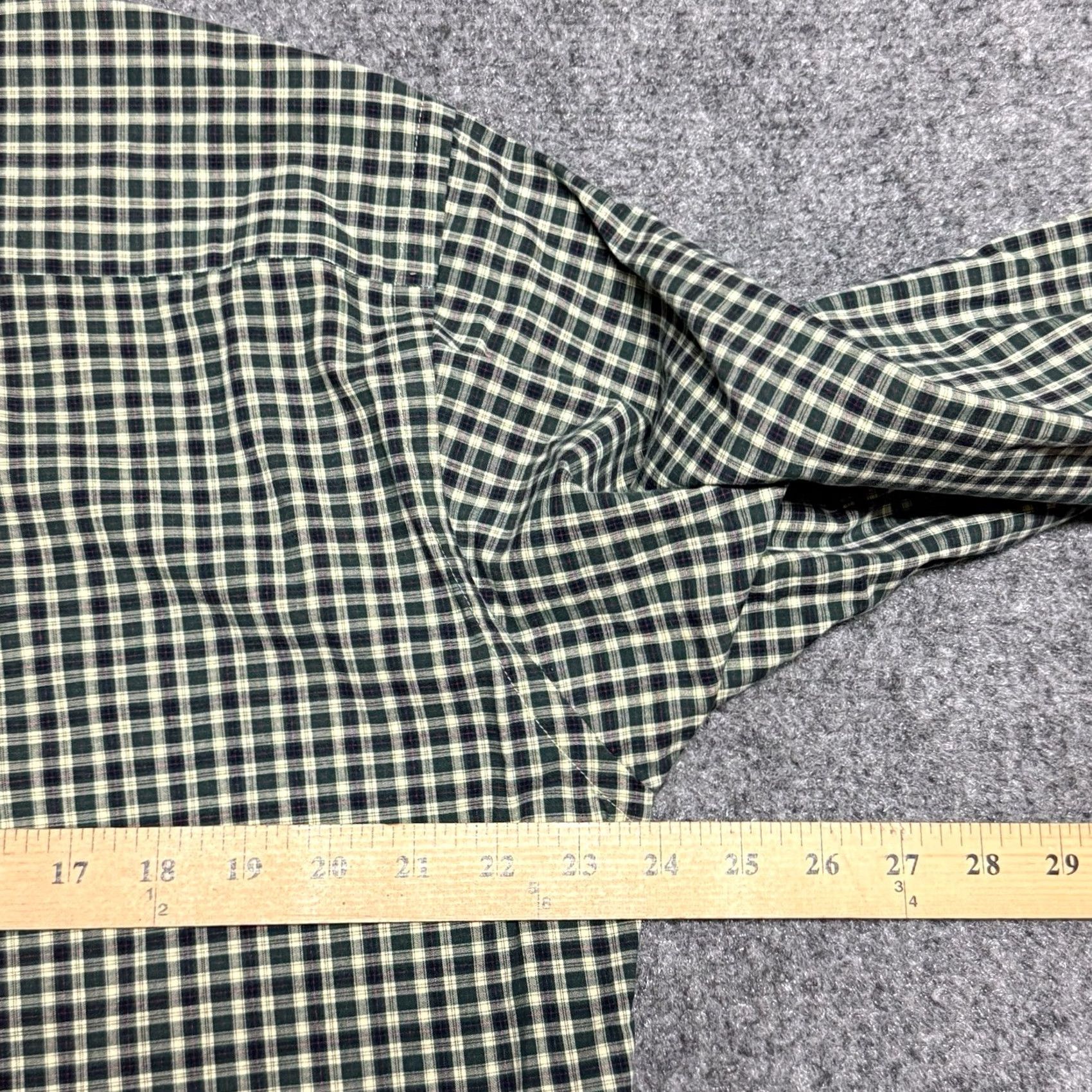 Brooks Brothers VINTAGE Brooks Brothers Shirt Mens M Green Plaid Long Sleeve Button-Up Pocket USA Size 40R - 7 Thumbnail