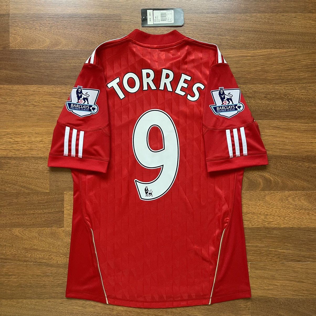 Image of Adidas 2010/2012 Football Home Jersey 9 Torres in Red, Men's (Size Small)