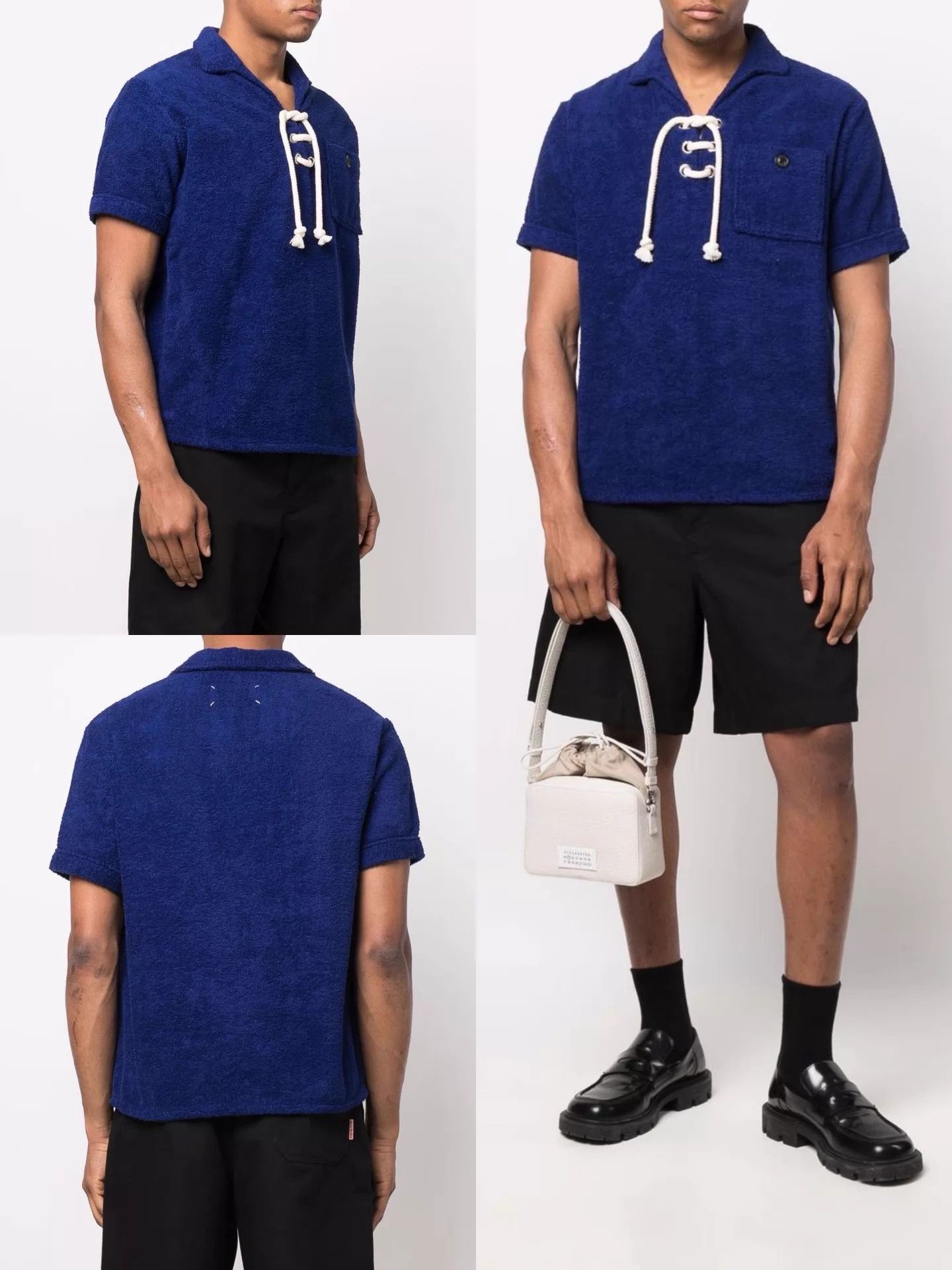 Maison Margiela Maison Margiela S/S22 Drawstring Polo Sapphire Blue S Size US S / EU 44-46 / 1 - 7 Thumbnail