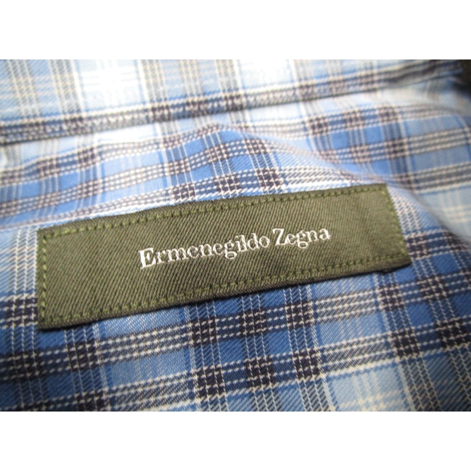 Ermenegildo Zegna Ermenegildo Zegna Shirt Mens Large Blue Long Sleeve Button Up Casual Work Travel Size US L / EU 52-54 / 3 - 3 Thumbnail