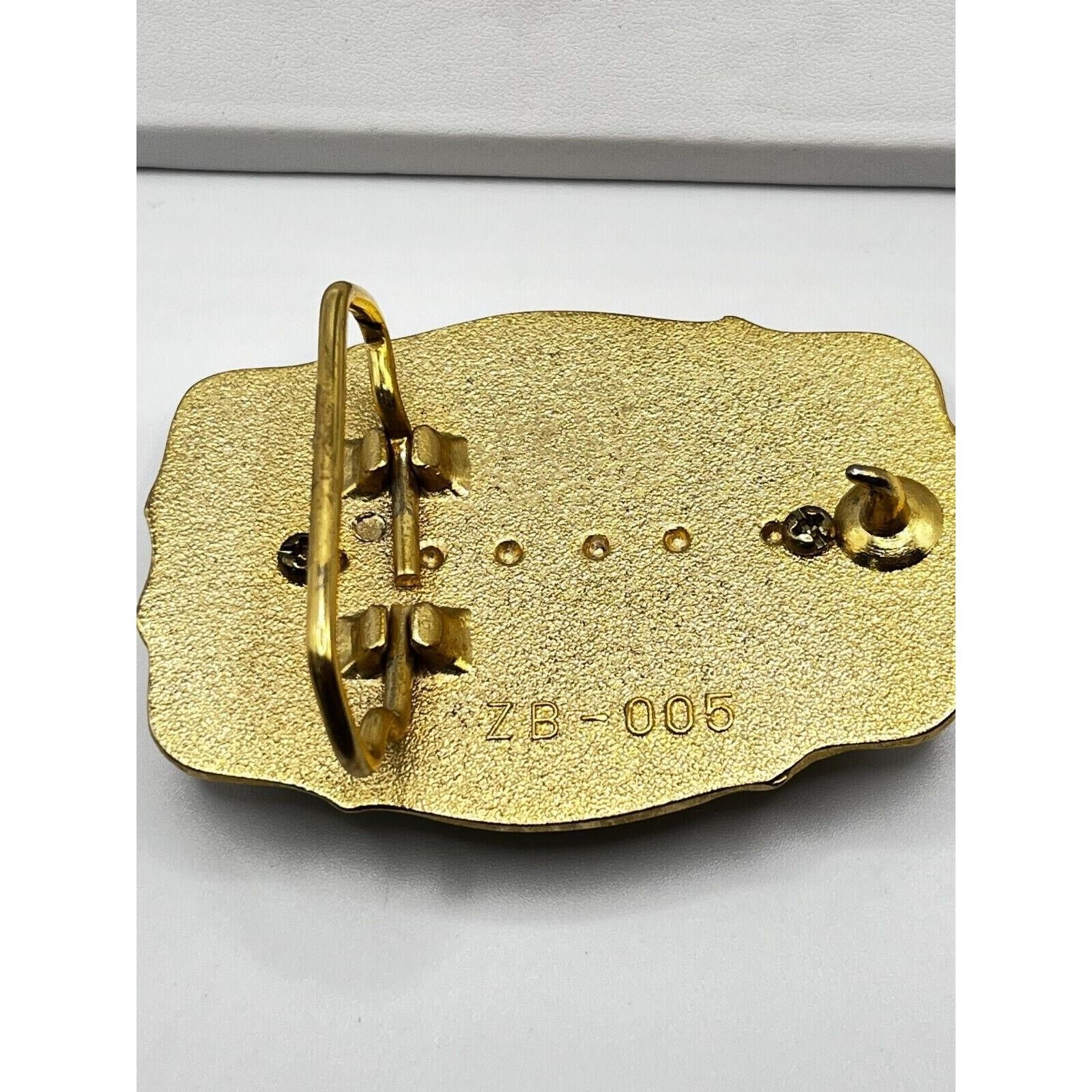The Unbranded Brand El Bekal Shriners 3-Leaf Clover Gold Tone Belt Buckle Size ONE SIZE - 3 Thumbnail