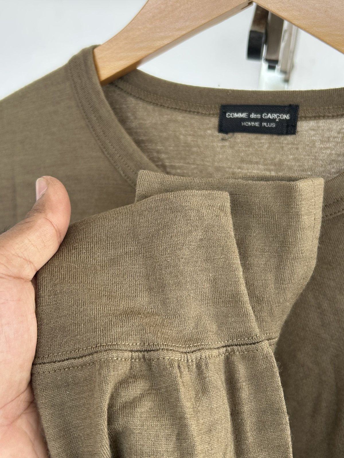 Comme des Garcons Homme Plus CDGH+ Plain Army Green Longsleeve Wool Size US M / EU 48-50 / 2 - 4 Thumbnail