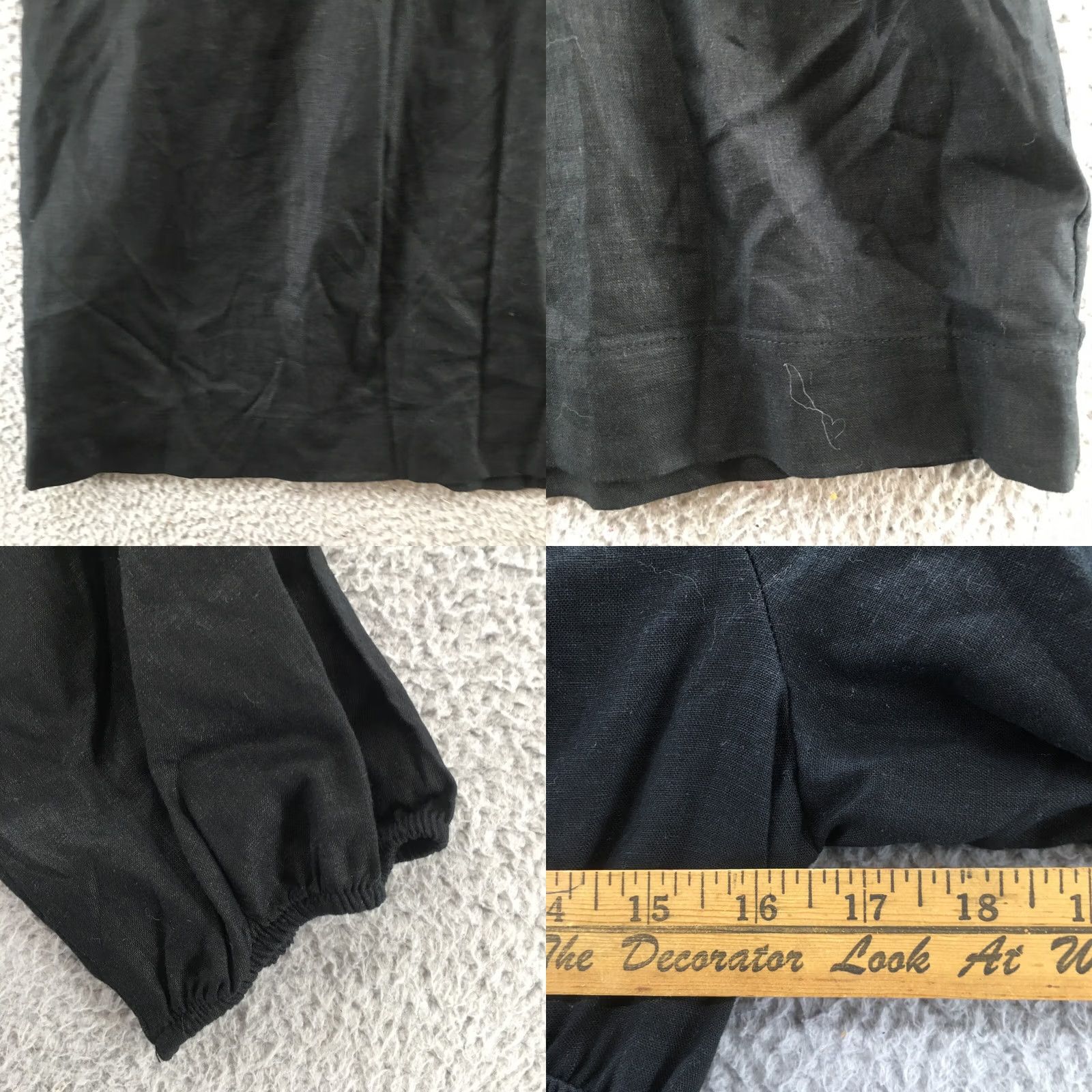 Vintage A New Day Midi Dress Womens XS Black Shirred Poplin Plunge Vneck Long Sleeve NEW Size XS / US 0-2 / IT 36-38 - 8 Thumbnail
