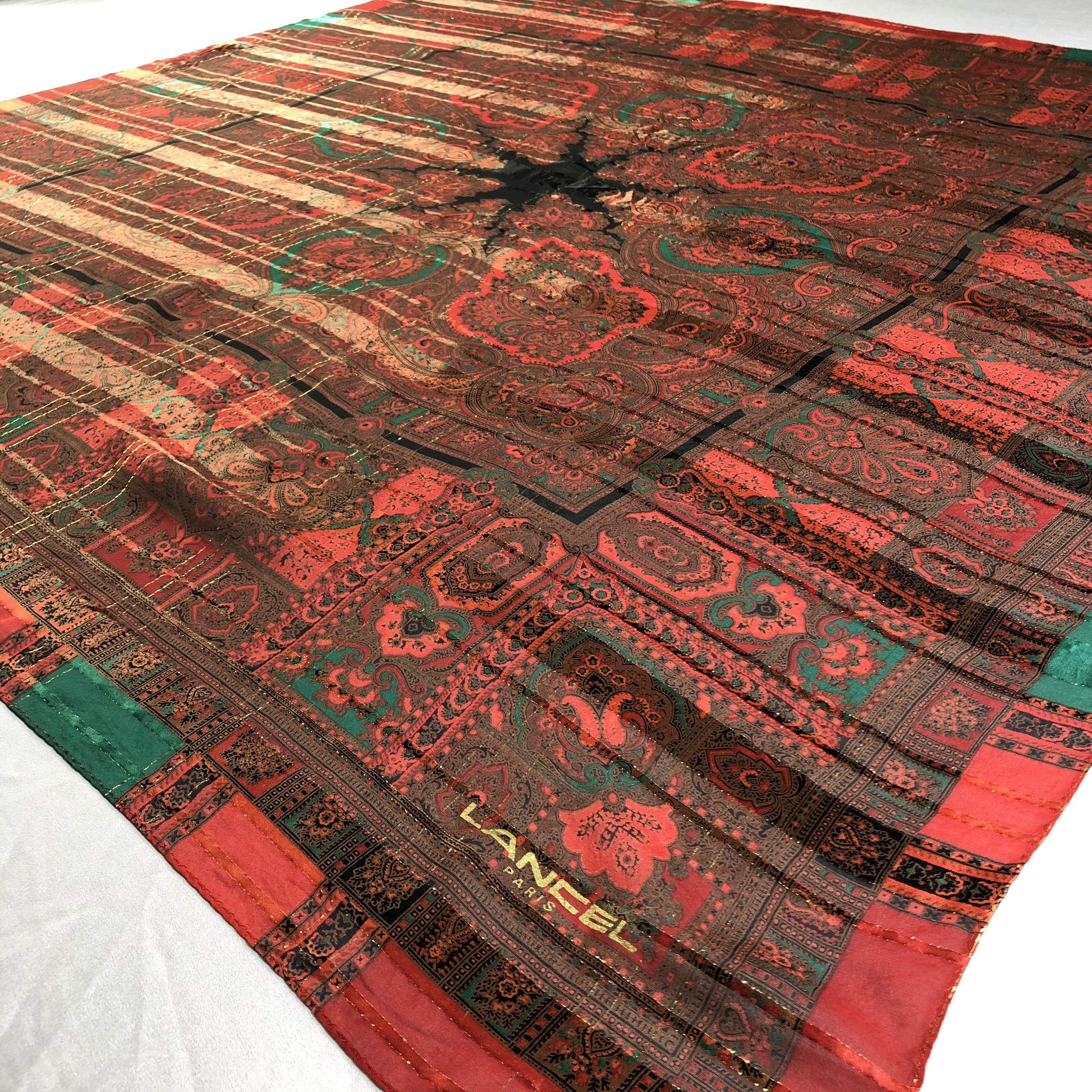 Lancel × Vintage Vintage Lancel Silk Scarf Size ONE SIZE - 4 Thumbnail