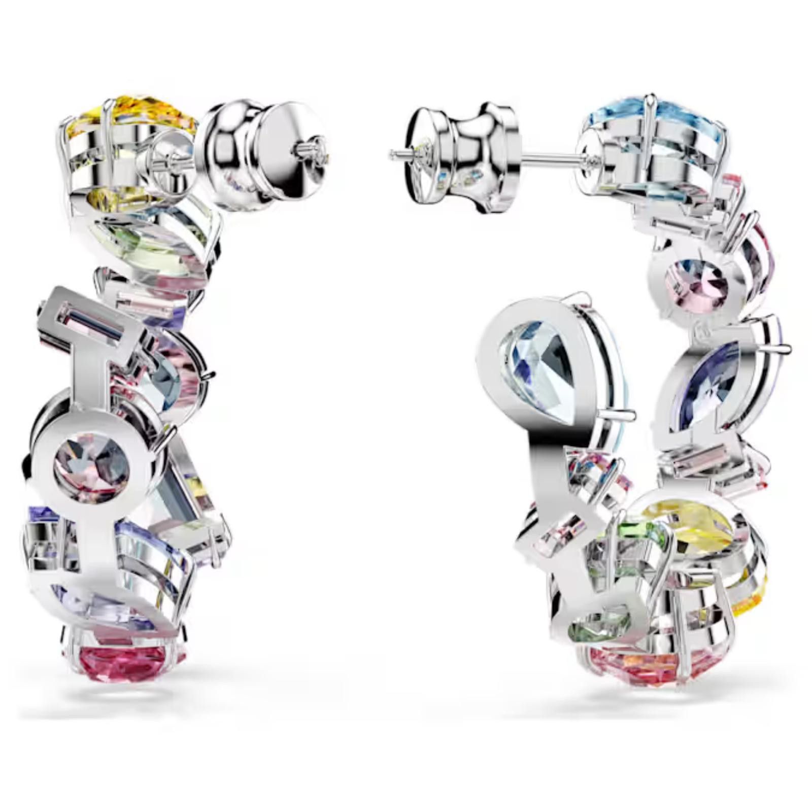 Swarovski Swarovski Gema Asymmetrical Multicolor Hoop Earrings Size ONE SIZE - 6 Thumbnail