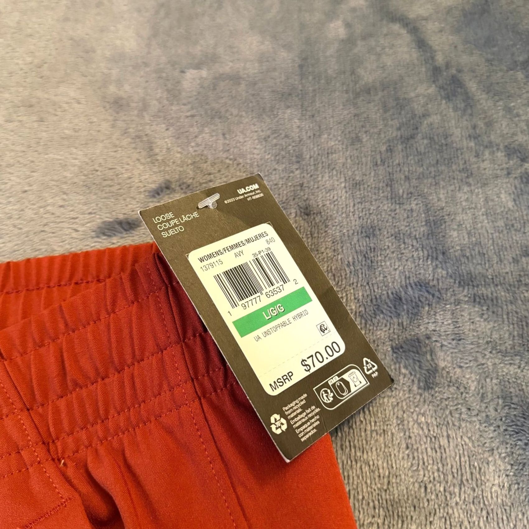 Under Armour Under Armour Unstoppable Hybrid Loose Fit Pants Red Womens L 34x25" NWT Jogger Activewear Casual Travel Size 24" / US 00 / IT 34 - 2 Thumbnail
