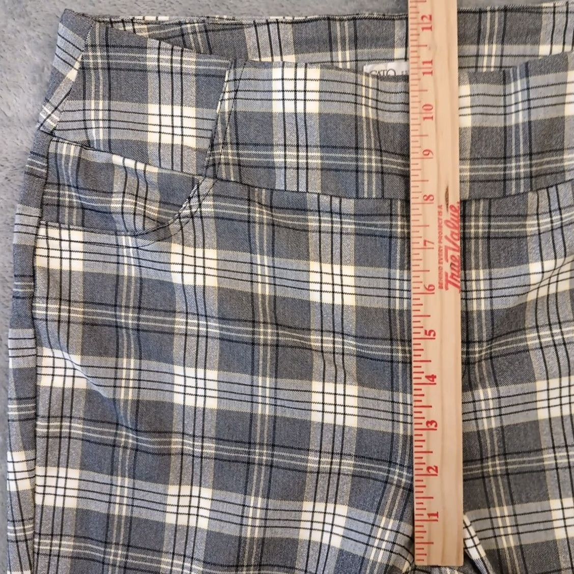 Vintage Cato Pants Womens 14 Gray Ankle Size Yellow Plaid Pull Stretch 32x26 Mid Rise Size 36" / US 14 / IT 50 - 4 Thumbnail