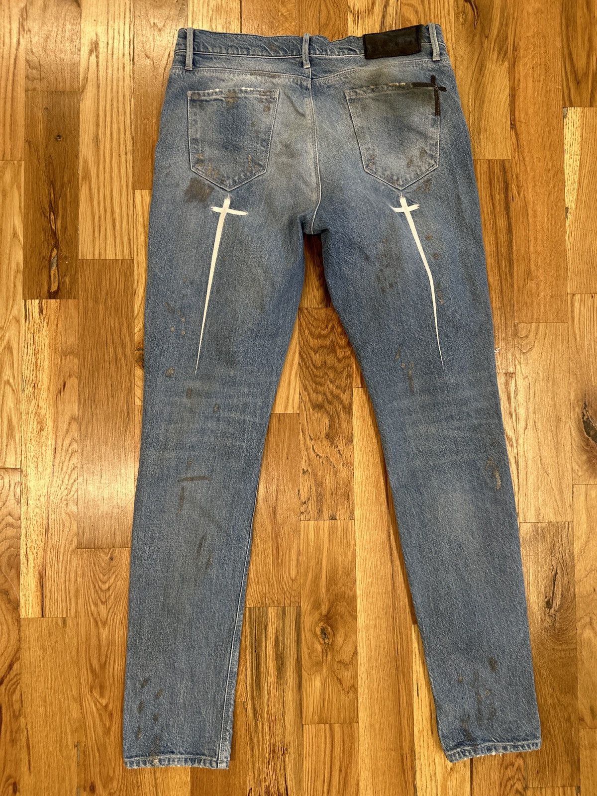 Rta RTA Silver Splatter Blue Denim Jeans Size 31 Size US 31 - 2 Thumbnail