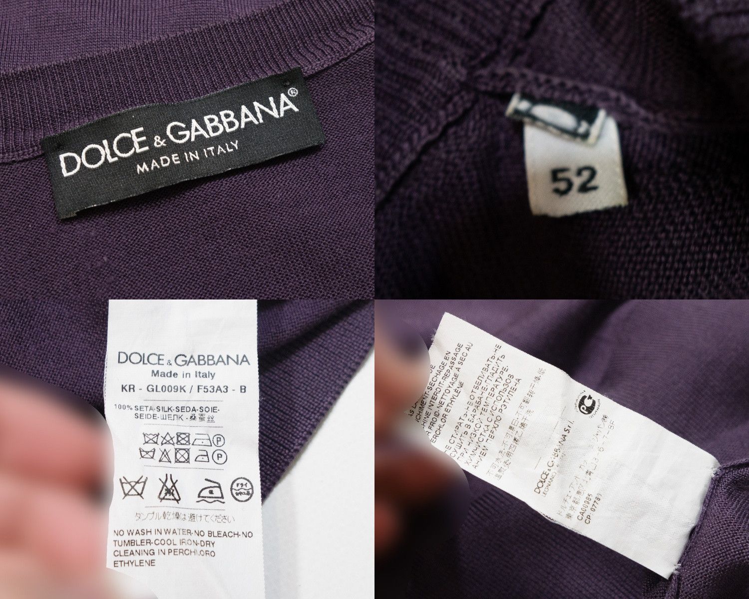 Dolce & Gabbana 100% Silk Knit Crewneck Sweater Size US L / EU 52-54 / 3 - 8 Thumbnail