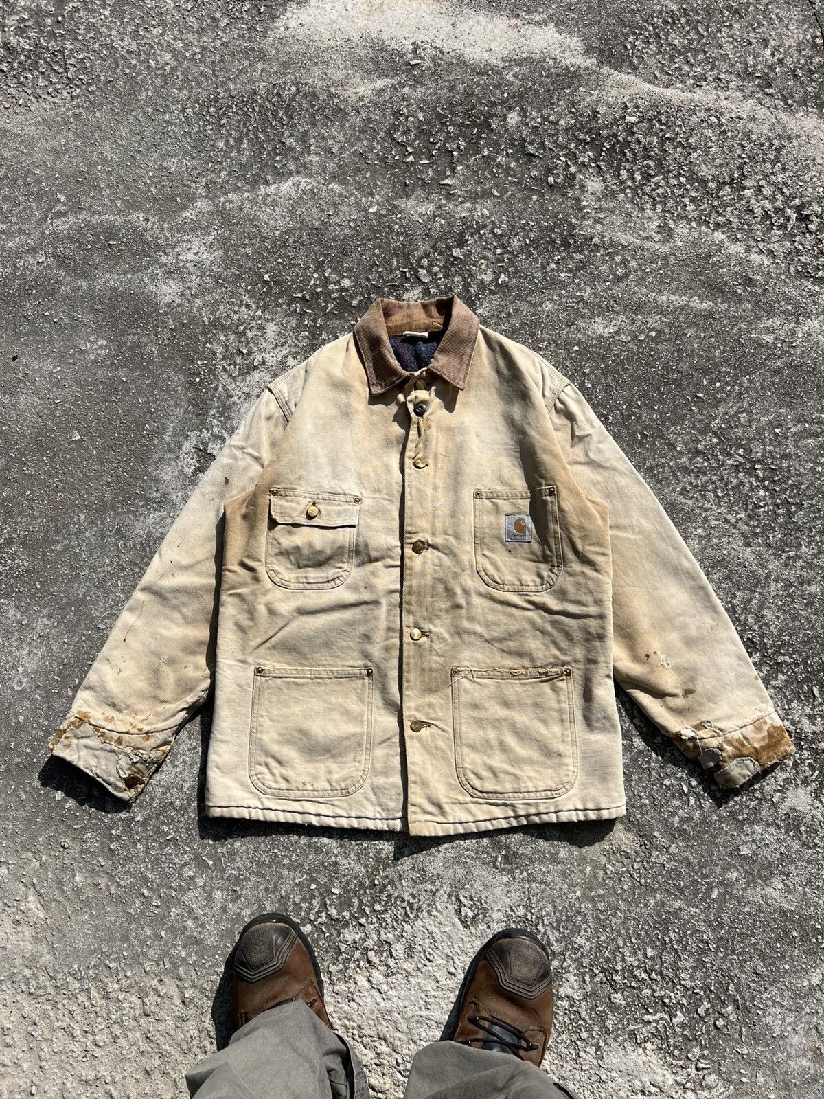 Carhartt Vintage 80s Carhartt Chore Coat Jacket Size US M / EU 48-50 / 2 - 1 Thumbnail