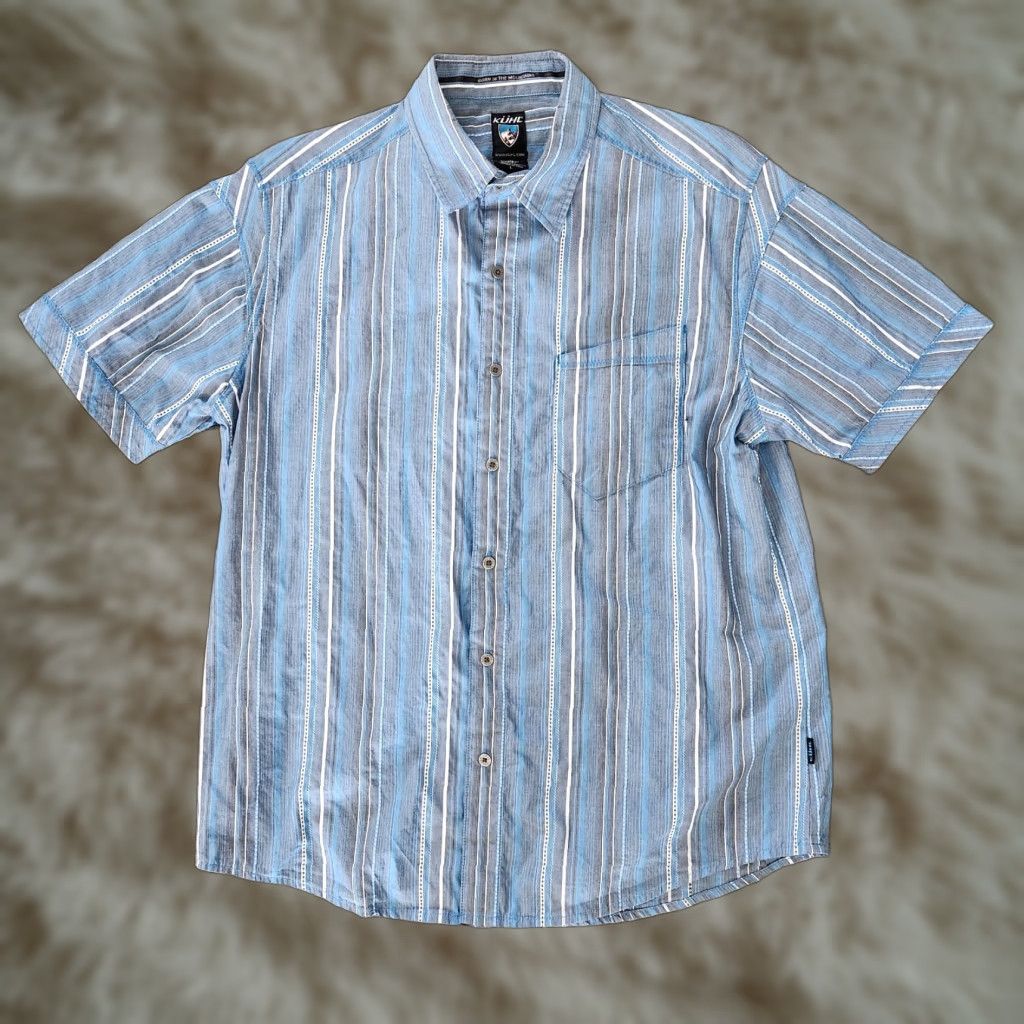 Vintage Kuhl Shirt Mens L Blue Stripe Suncel Hiking Camping Fishing Walking Outdoors Size US L / EU 52-54 / 3 - 1 Thumbnail