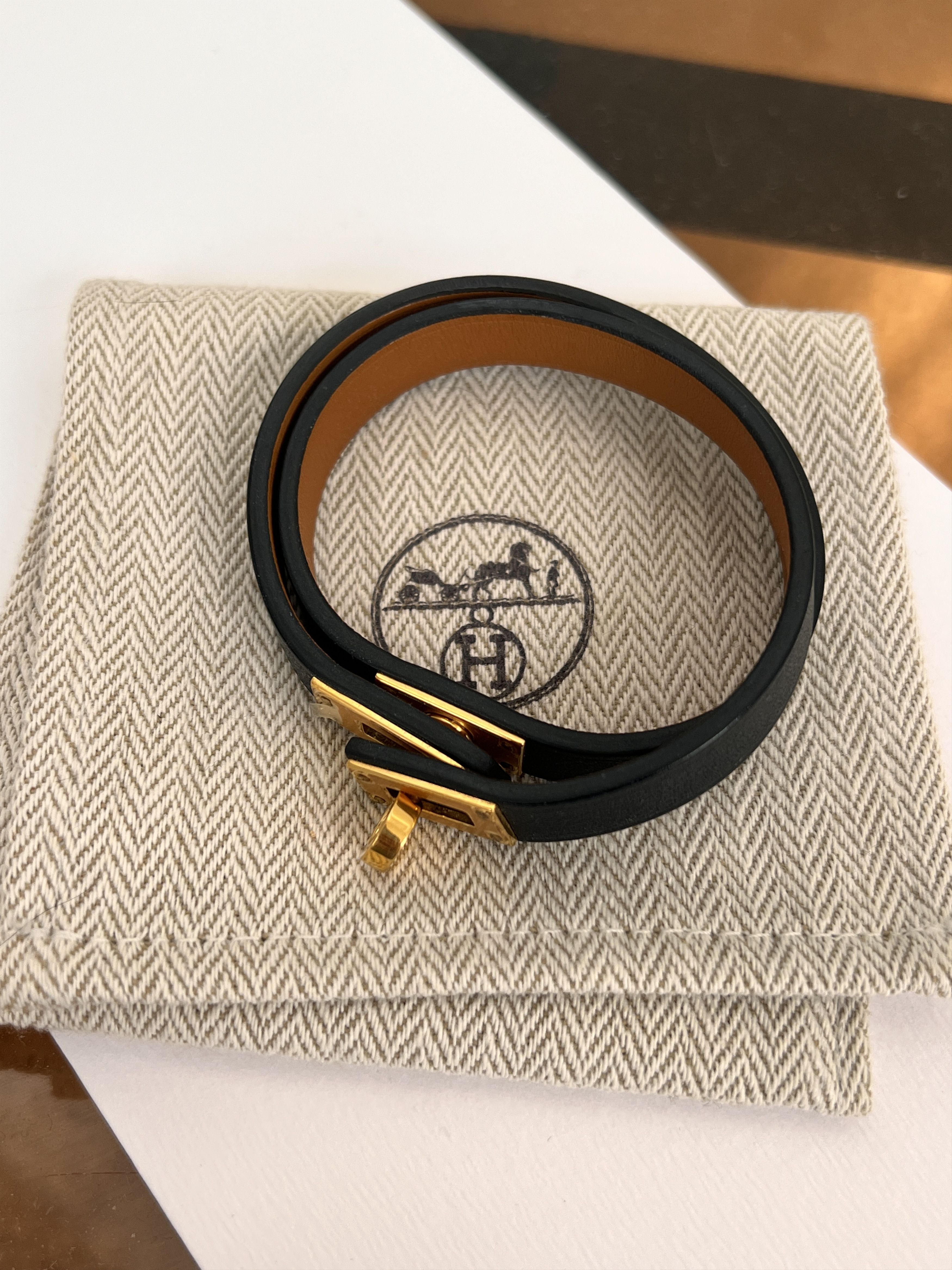 Hermes Mini Kelly Double Tour bracelet, Black Size ONE SIZE - 2 Thumbnail