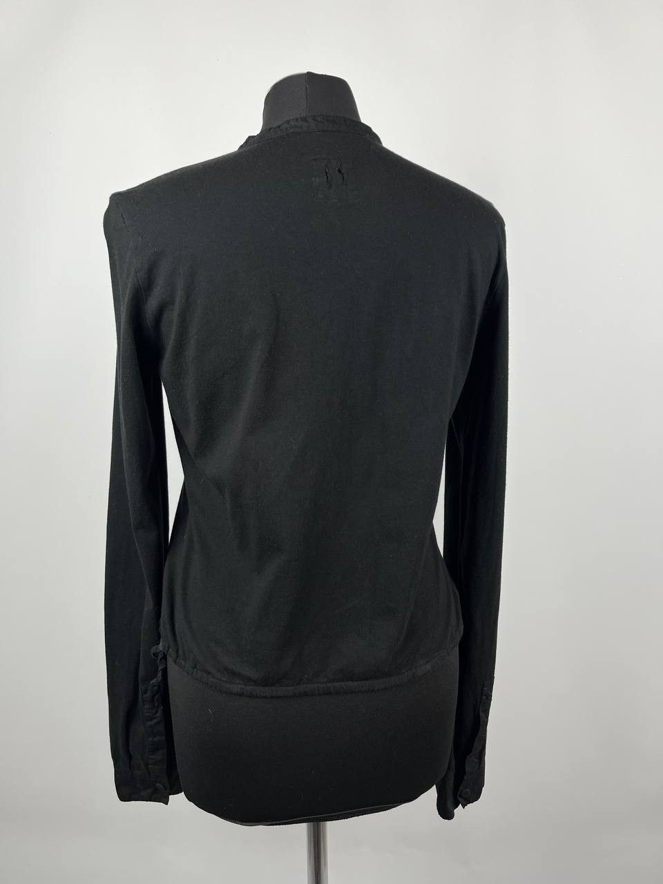 hannes roether Hannes Roether Black Cotton Slim Fit Button Up Blouse Size M Size M / US 6-8 / IT 42-44 - 3 Thumbnail