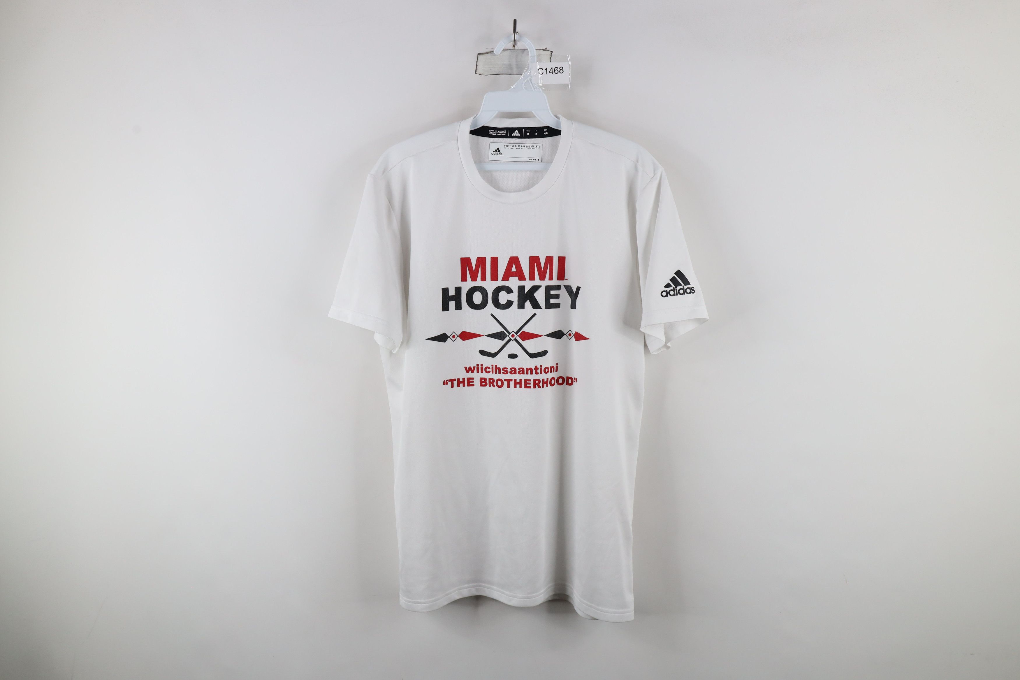 Adidas × Vintage Adidas Issued Miami University Ohio Hockey T-Shirt White Size US M / EU 48-50 / 2 - 1 Thumbnail