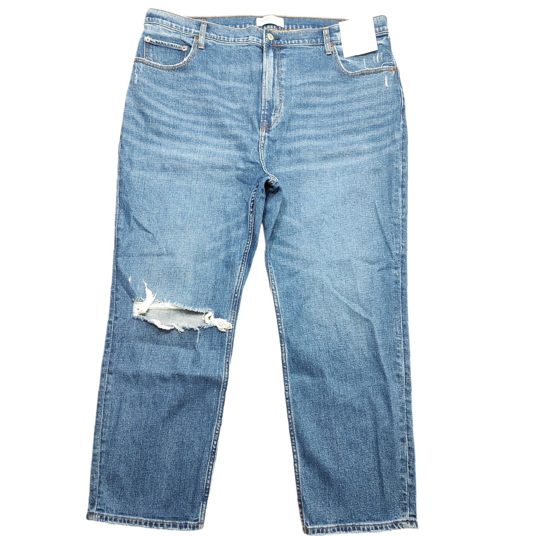 Abercrombie & Fitch VINTAGE Abercrombie & Fitch Ankle Jeans Distressed 90s City Womens Plus 20 Blue 27 Inseam 13 Rise 5-Pocket Denim Cotton Blend Zip Closure Size ONE SIZE - 2 Thumbnail