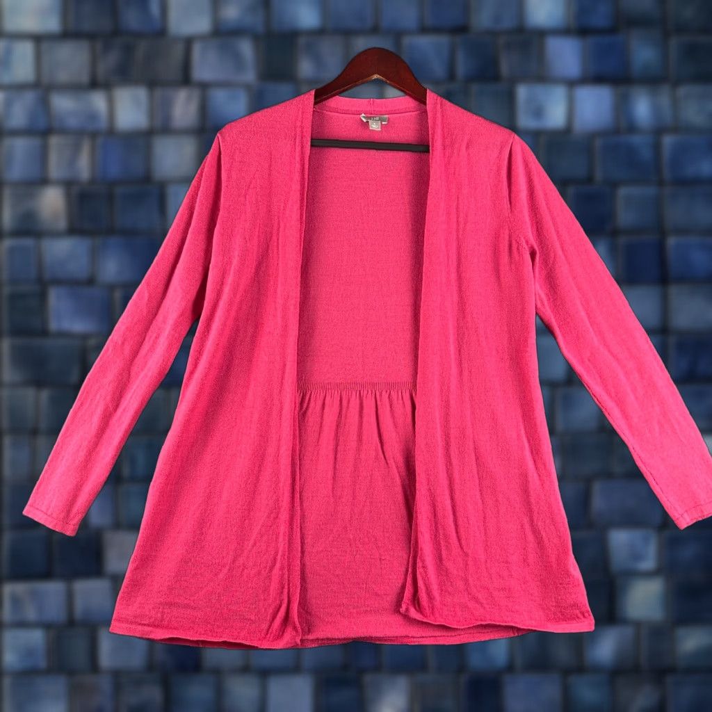 J. Jill J. Jill Sweater Cardigan Womens Small Pink Merino Wool Open Cardigan Long Sleeve Size S / US 4 / IT 40 - 1 Thumbnail
