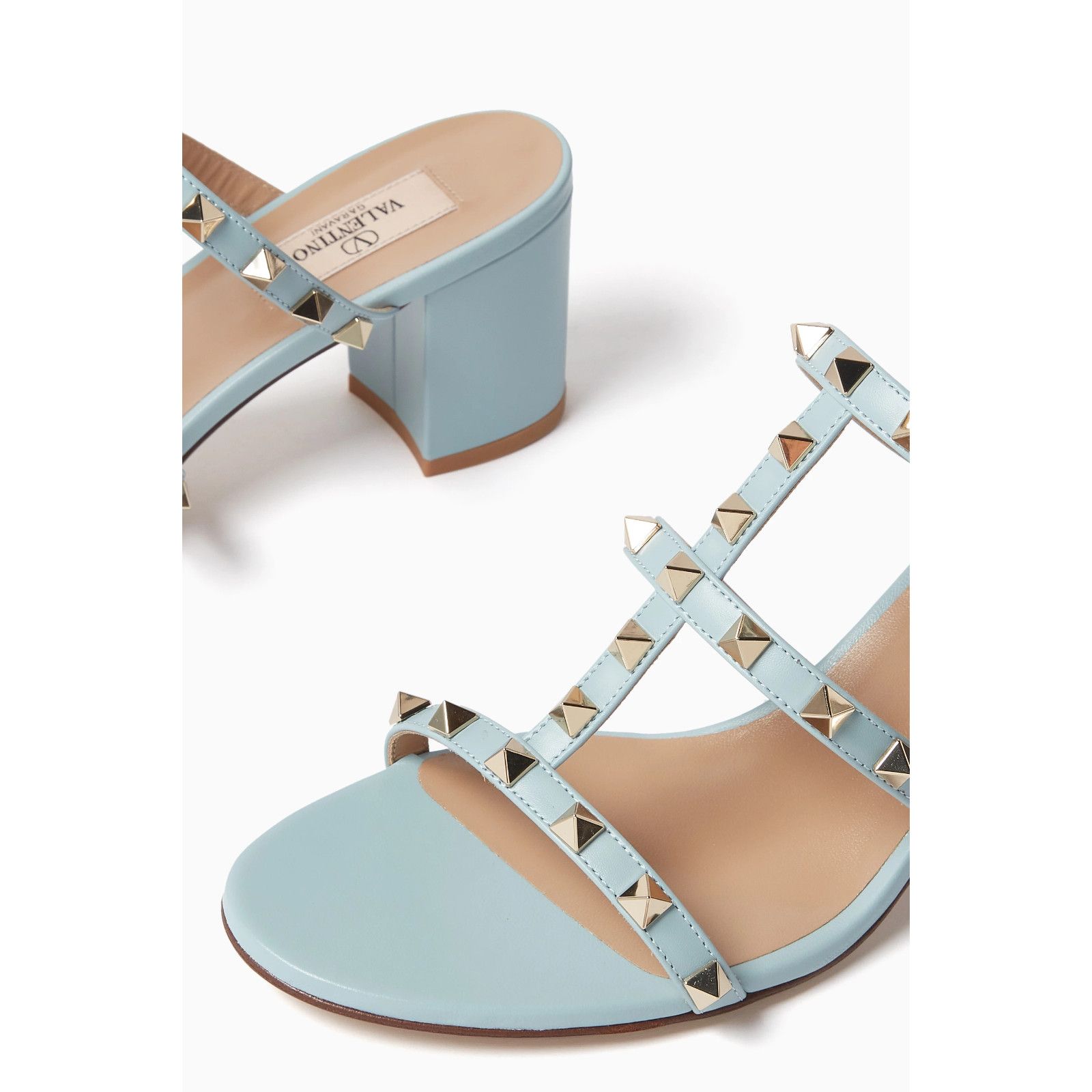 Valentino Valentino Rockstud City Slide 60mm Mule Blue Caged Sandal Size US 7.5 / IT 37.5 - 10 Thumbnail
