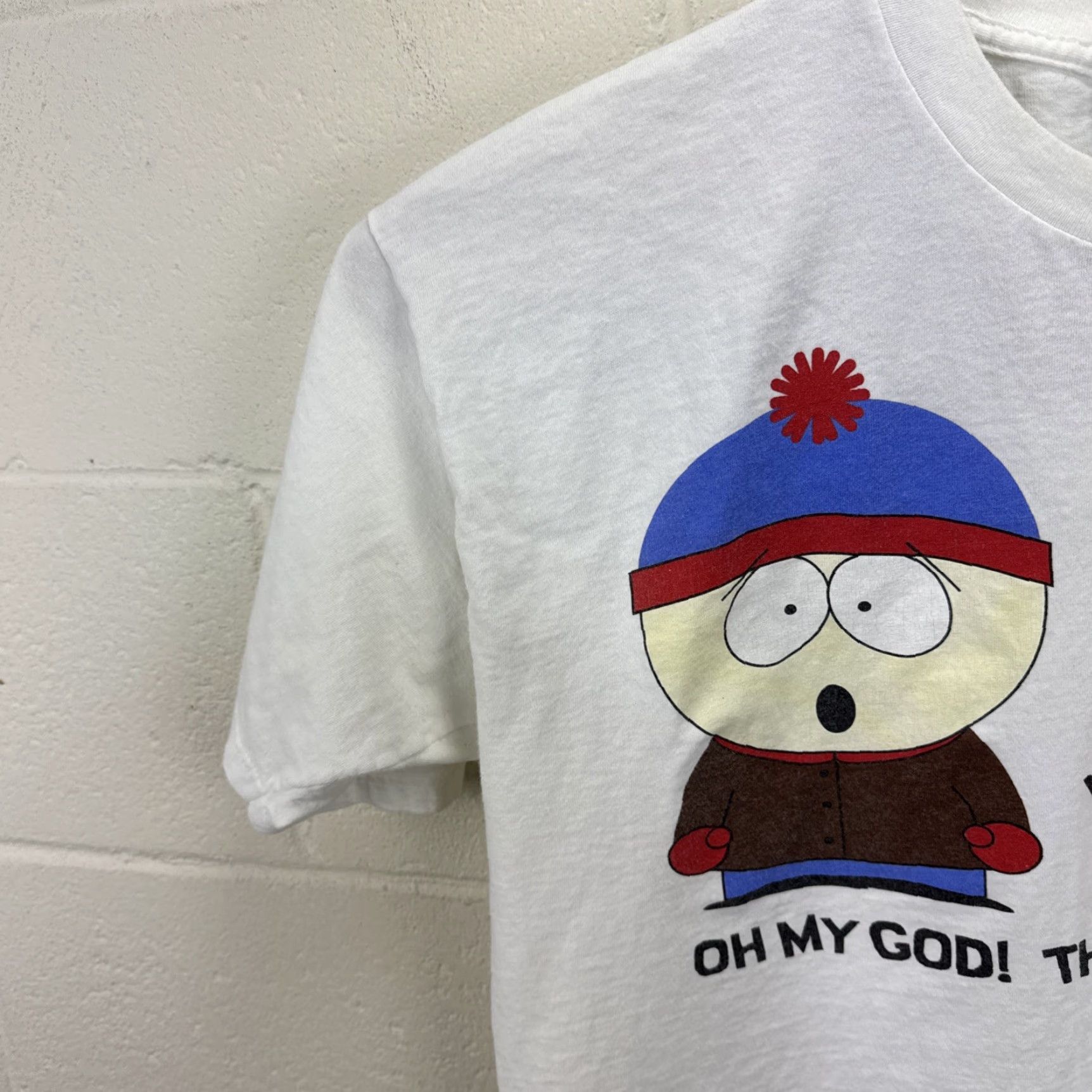 Gildan VINTAGE South Park T Shirt XL White 100% Cotton Kenny Graphic Print 1997 Comedy Central Mens Size US XL / EU 56 / 4 - 5 Thumbnail