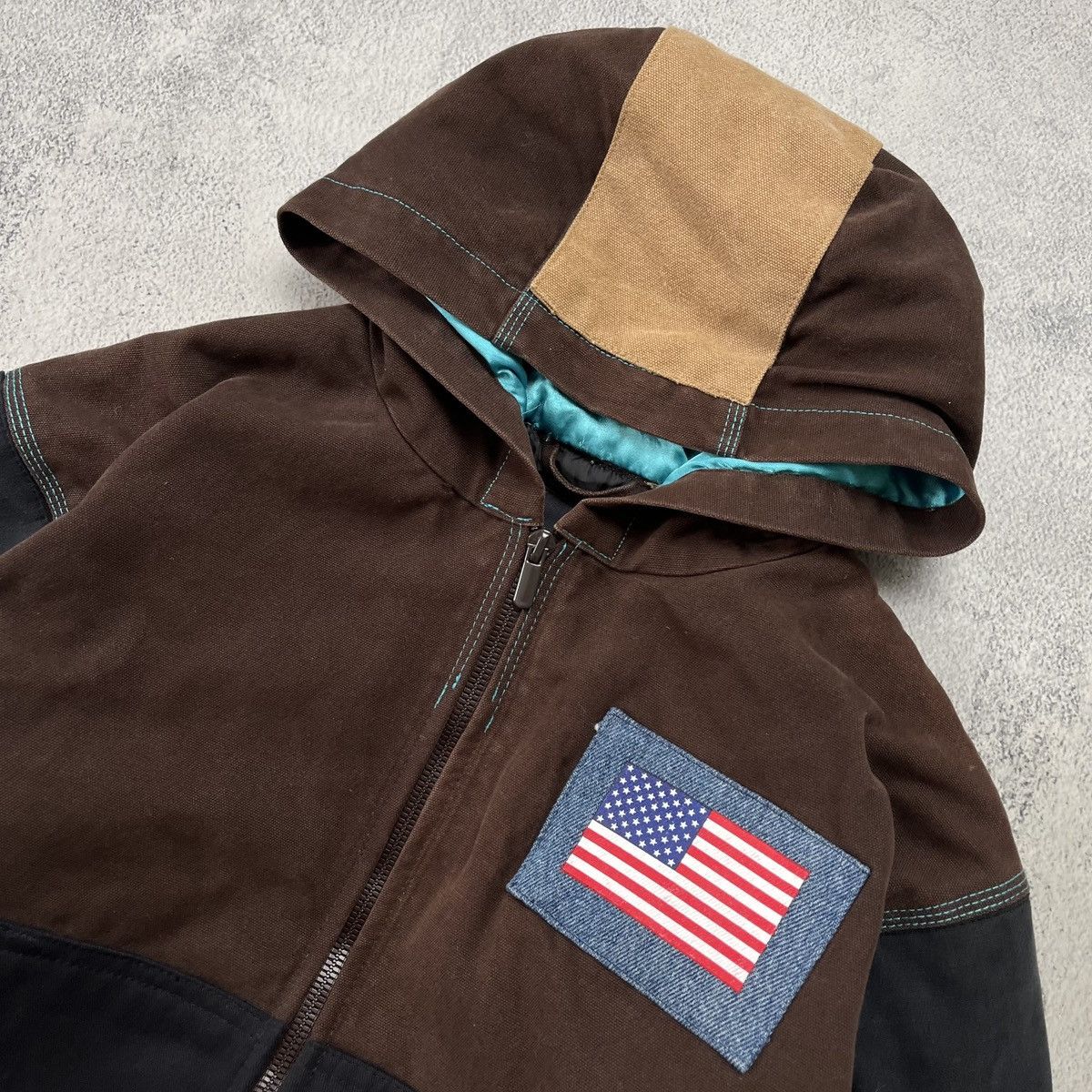 Carhartt Vintage Carhartt USA Flag distressed Reworked jacket Size US S / EU 44-46 / 1 - 3 Thumbnail